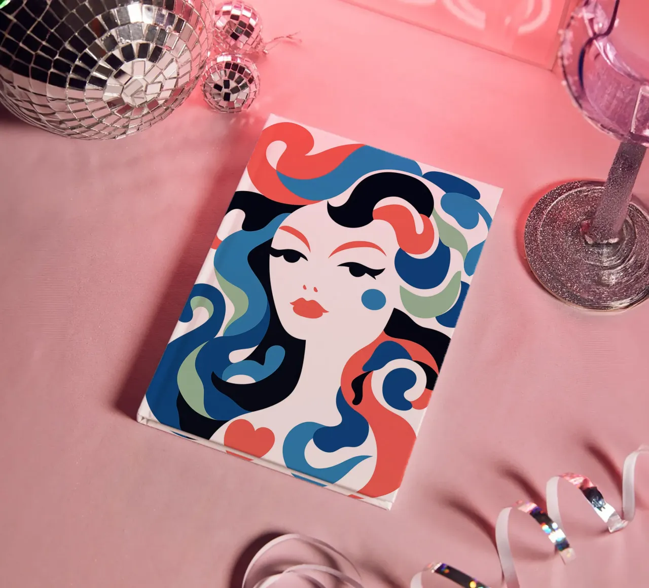 Portrait of a mermaid | Pop Art meets Art Déco notebook by Autofocus