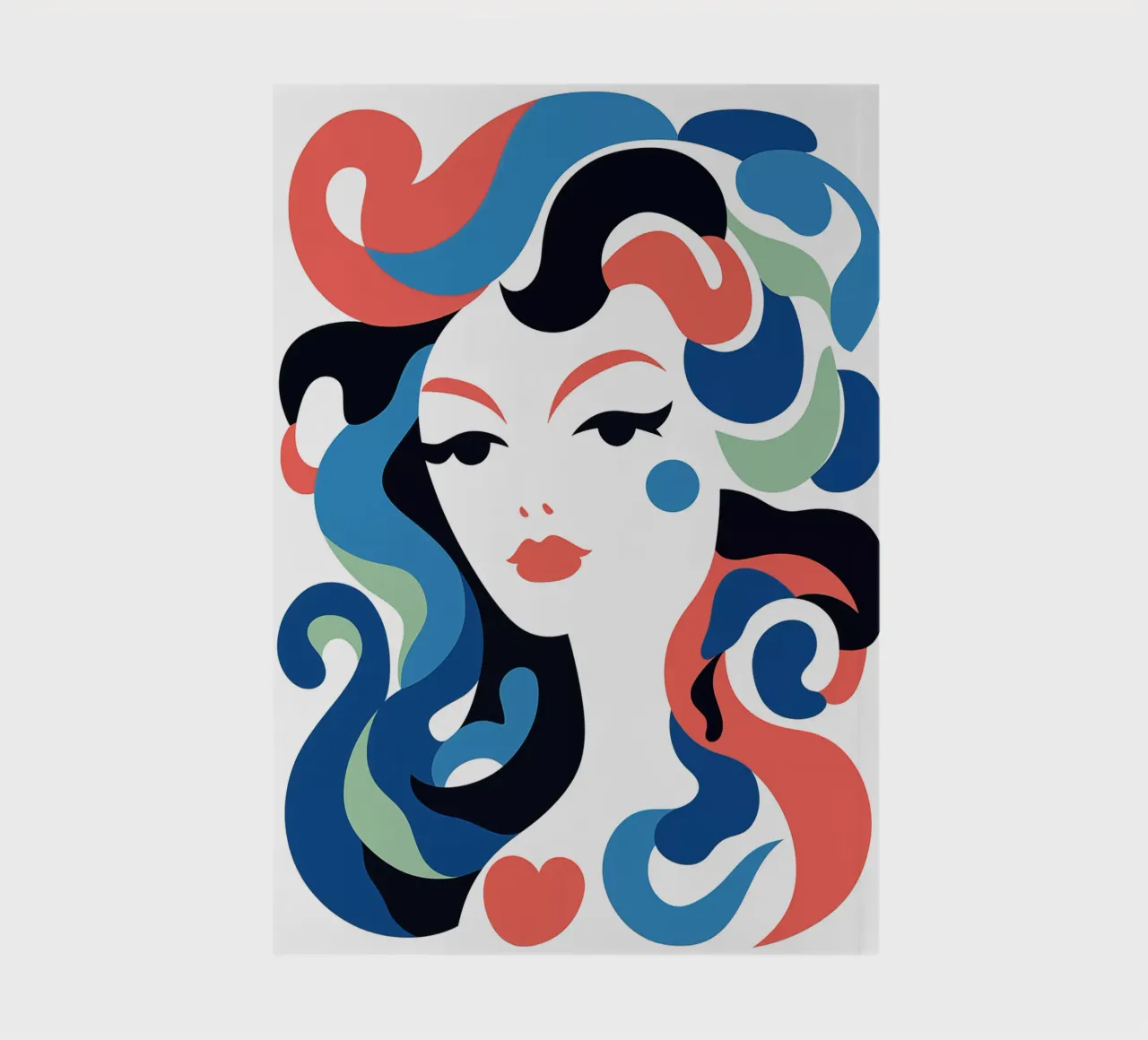 Portrait of a mermaid | Pop Art meets Art Déco notebook by Autofocus