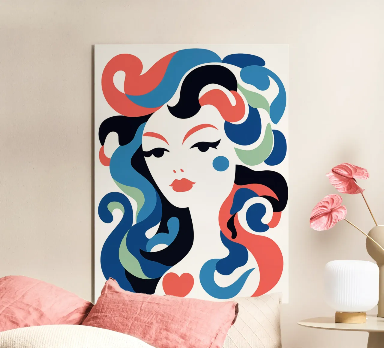 Portrait of a mermaid | Pop Art meets Art Déco forex plate by Autofocus