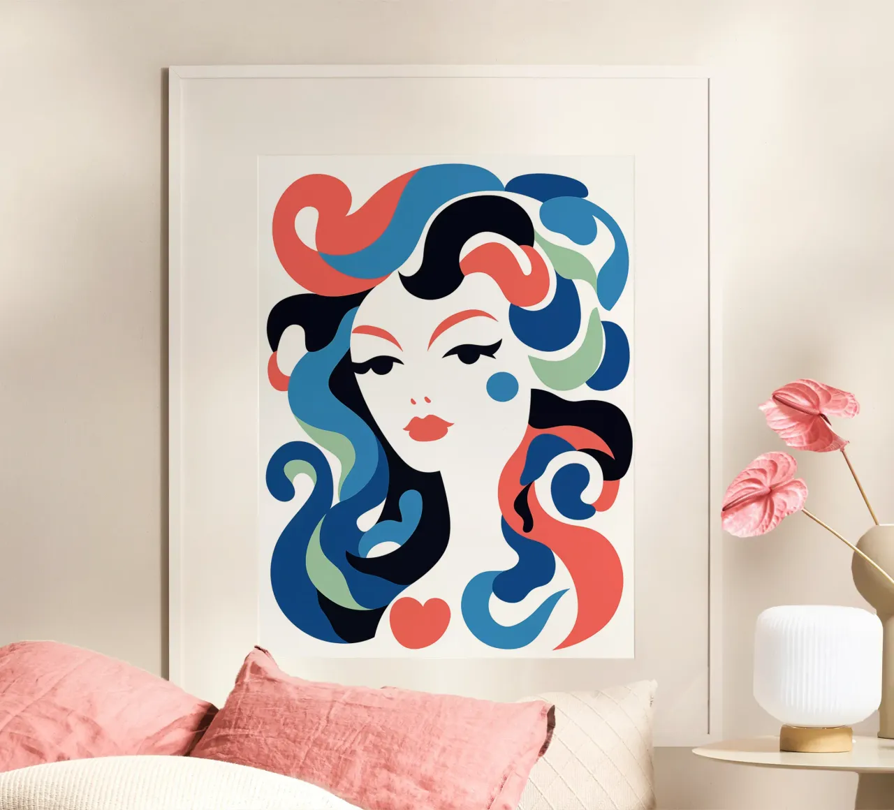 Portrait einer Seejungfrau | Pop-Art trifft auf Art Déco Hahnemühle von Autofocus