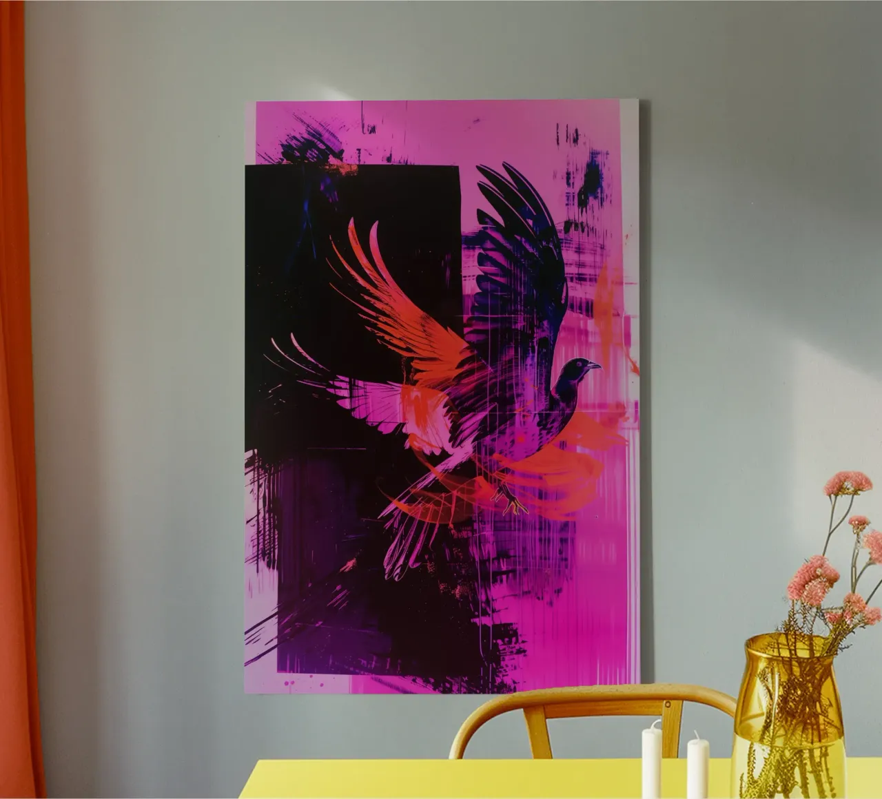 Phoenix from the ashes canvas with Floater frame by Autofocus