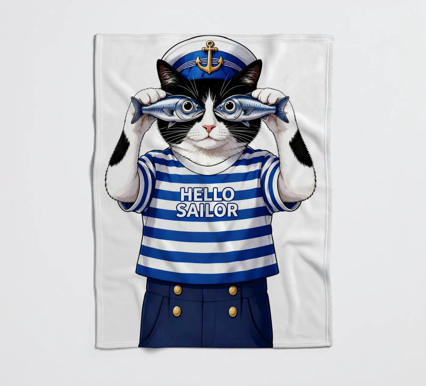 HELLO SAILOR fleecedeken van ARTOMATIC