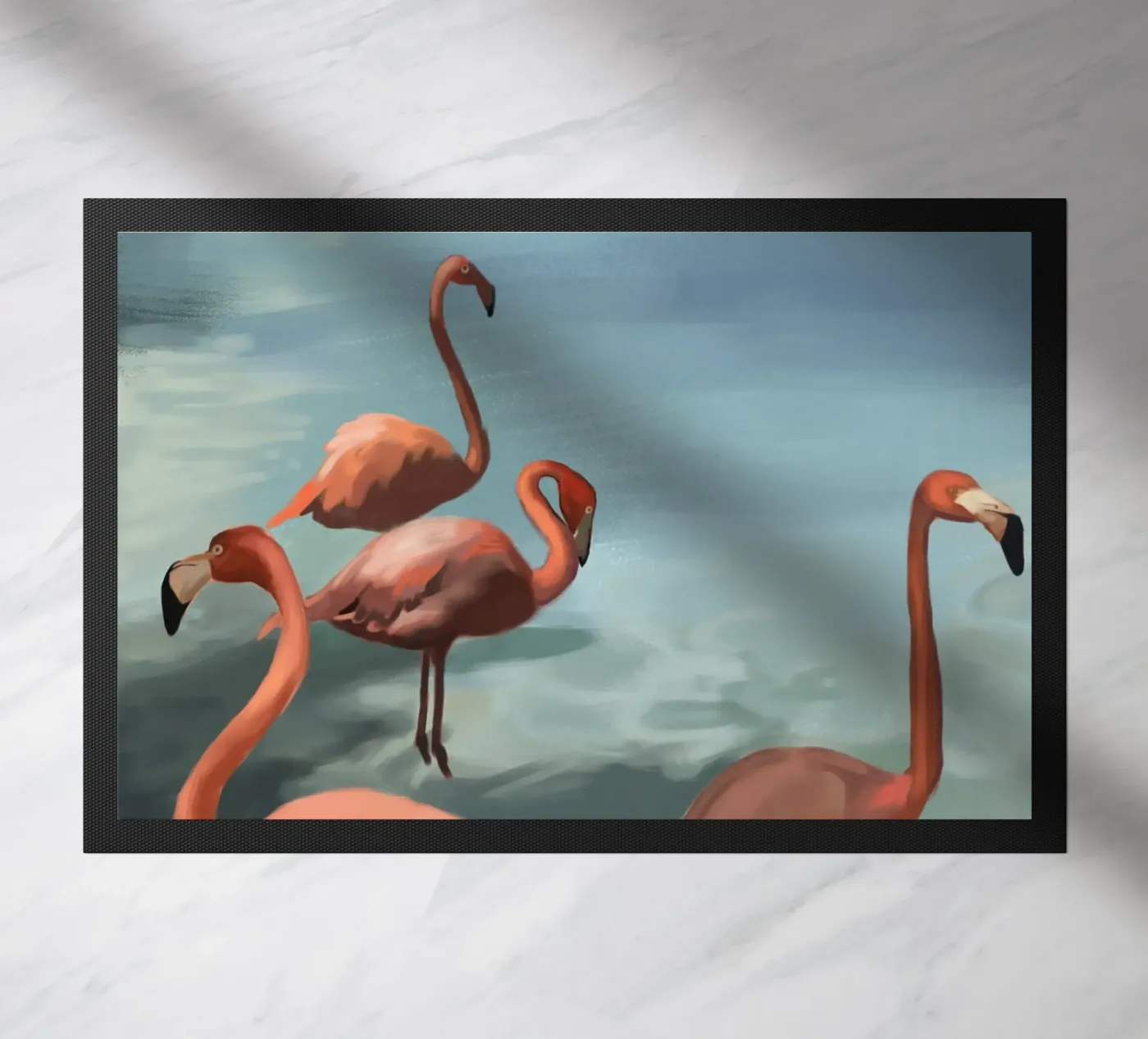 Flamingos doormat by Verse