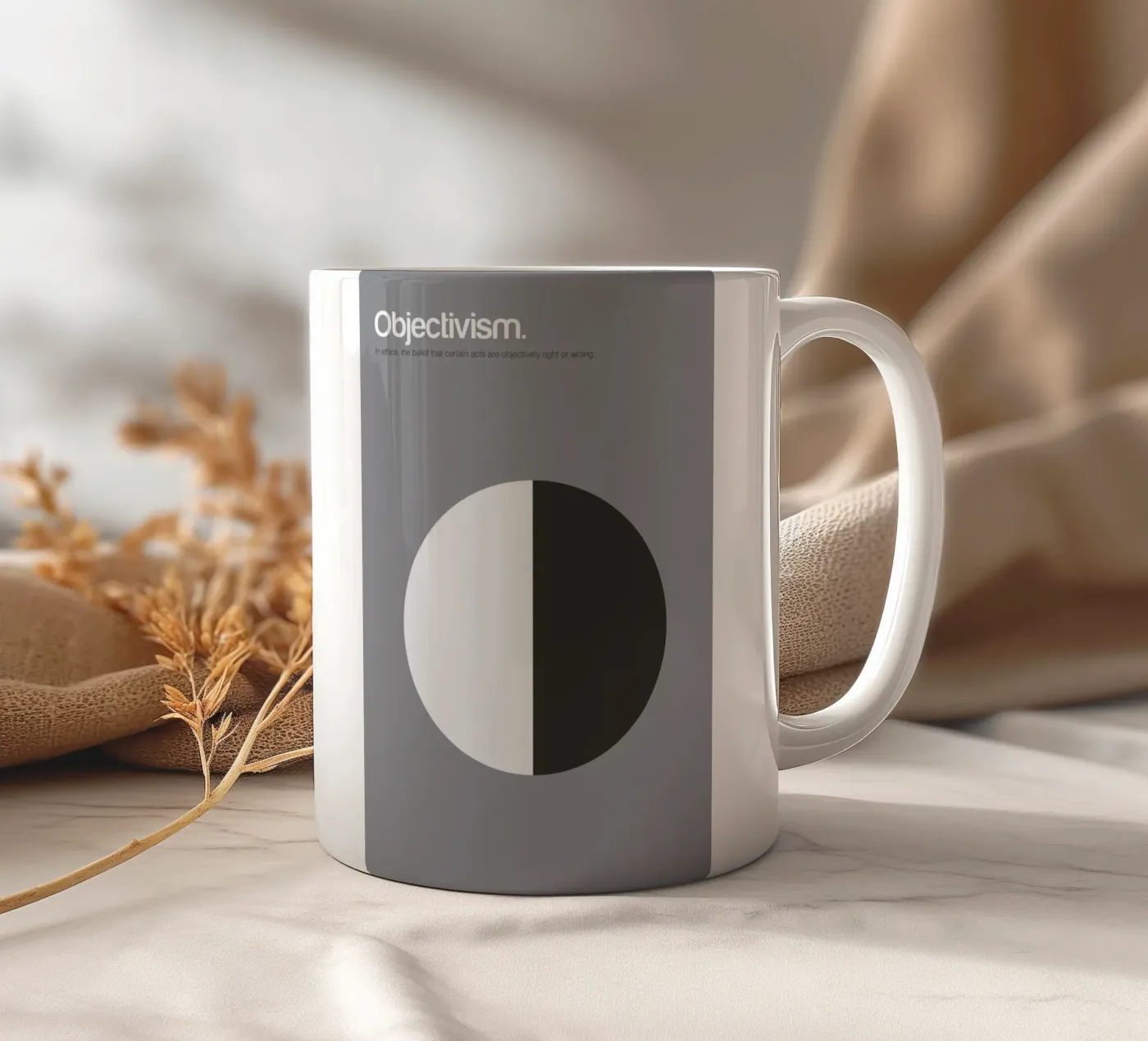 Objectivism ceramic mug by Genís Carreras