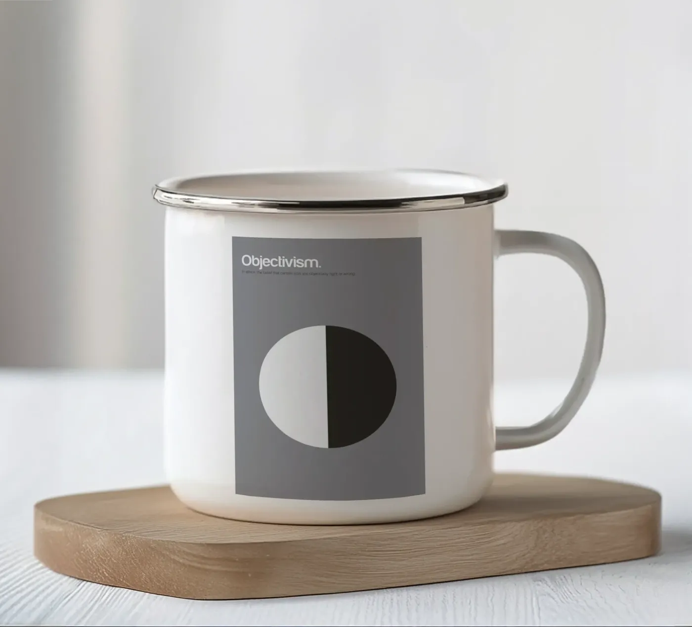 Objectivism enamel mug by Genís Carreras