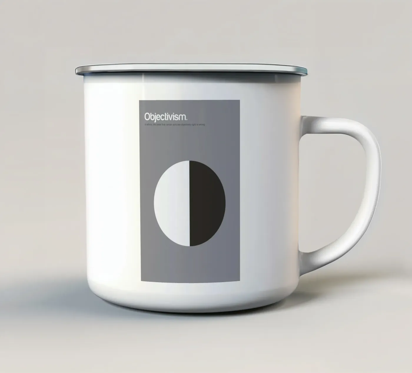 Objectivism enamel mug by Genís Carreras