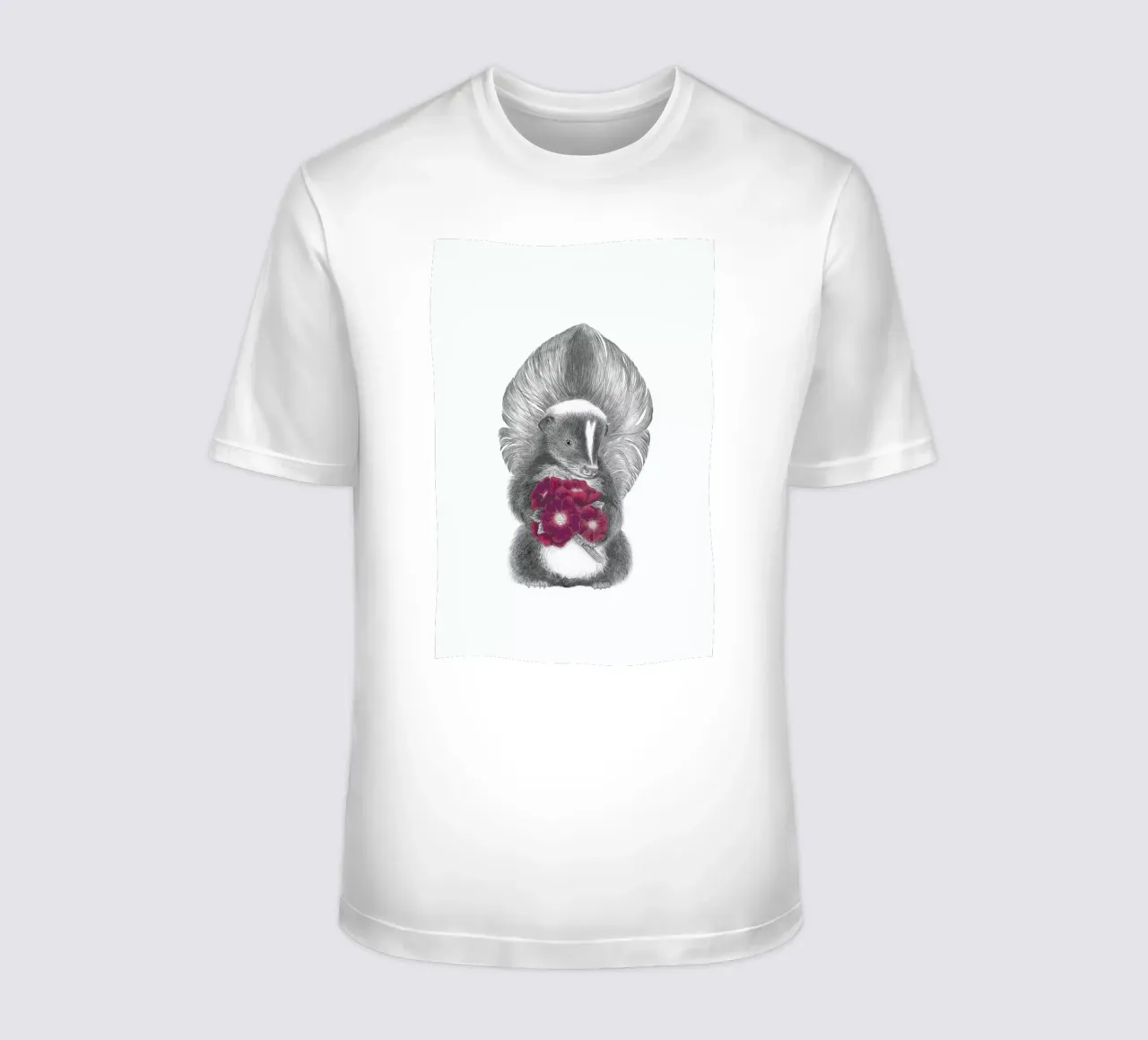 Scruffles Wigglebottom Skunk t-shirt by Le Canot Rouge