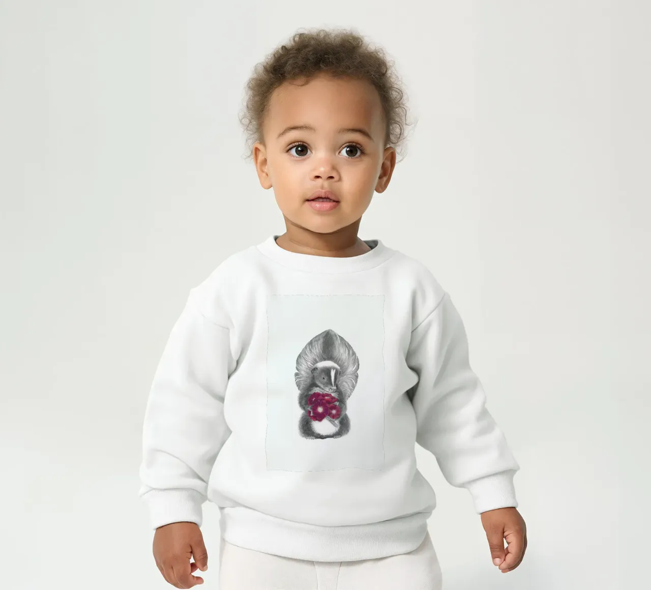 Scruffles Wigglebottom Skunk sweat pour bébé de Le Canot Rouge