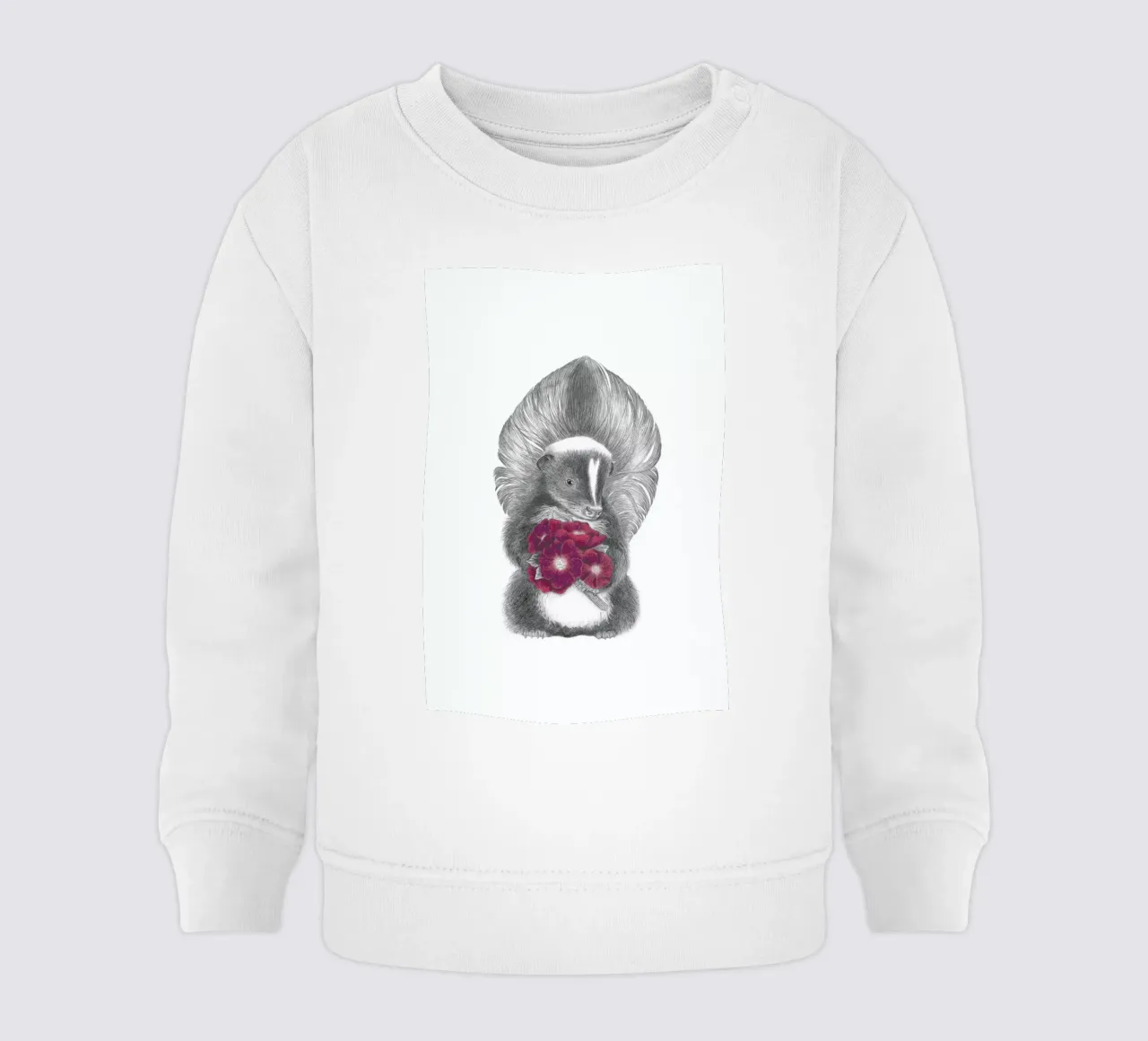 Scruffles Wigglebottom Skunk felpa neonato da Le Canot Rouge