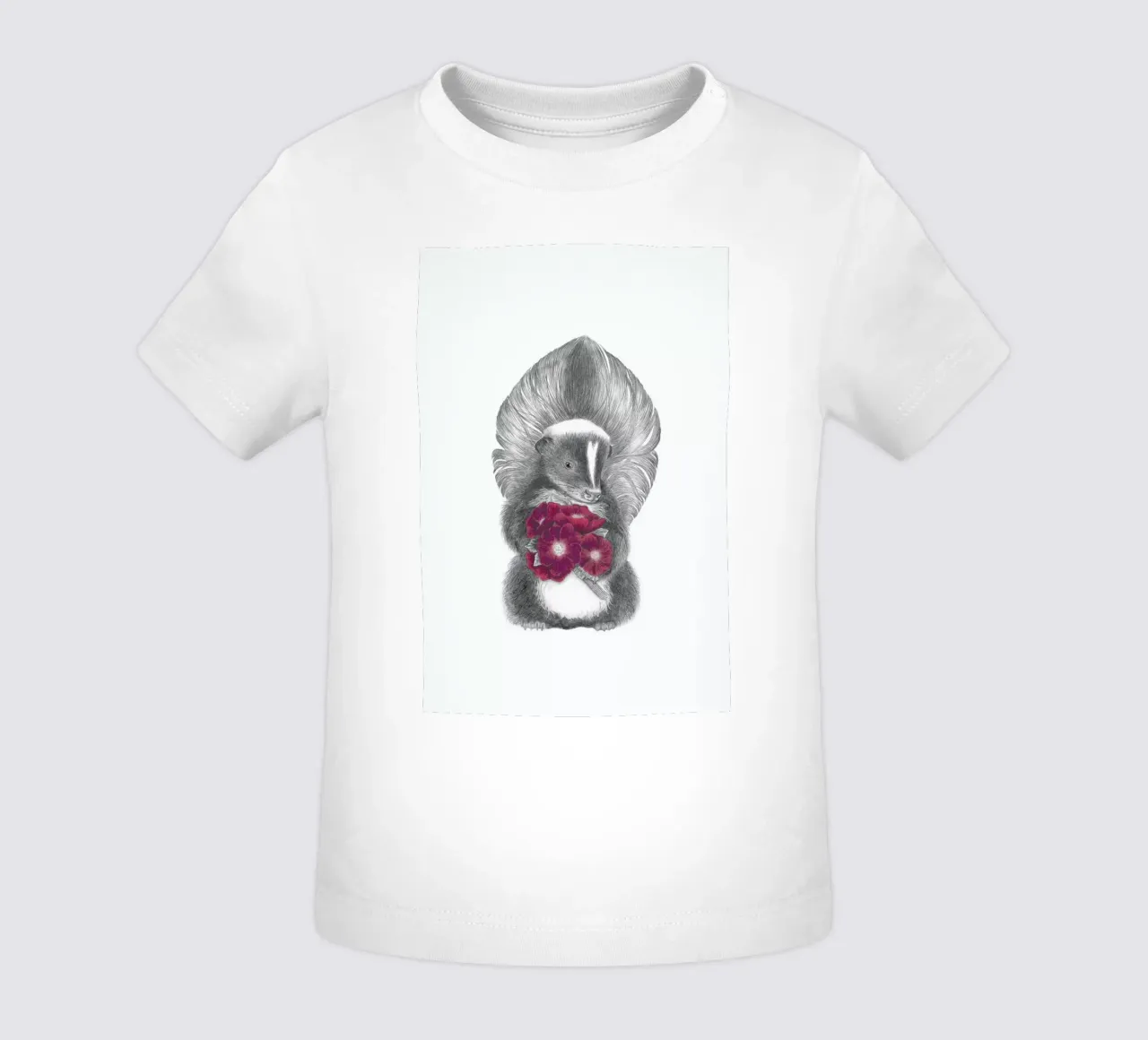 Scruffles Wigglebottom Skunk camiseta de bebé de Le Canot Rouge