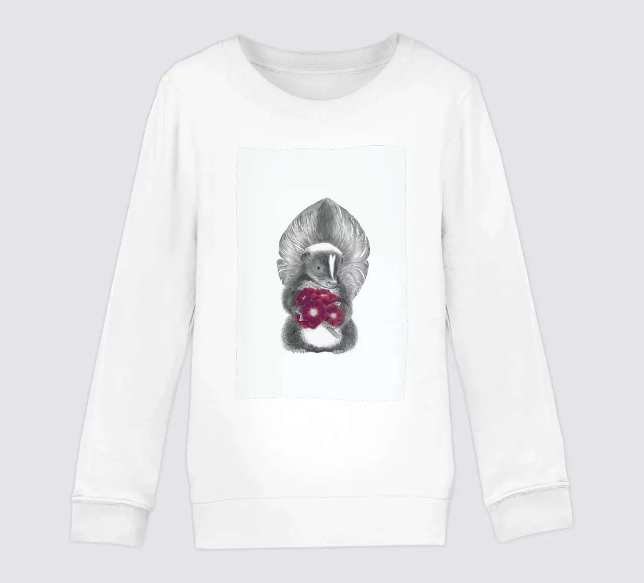 Scruffles Wigglebottom Skunk felpa bambino da Le Canot Rouge