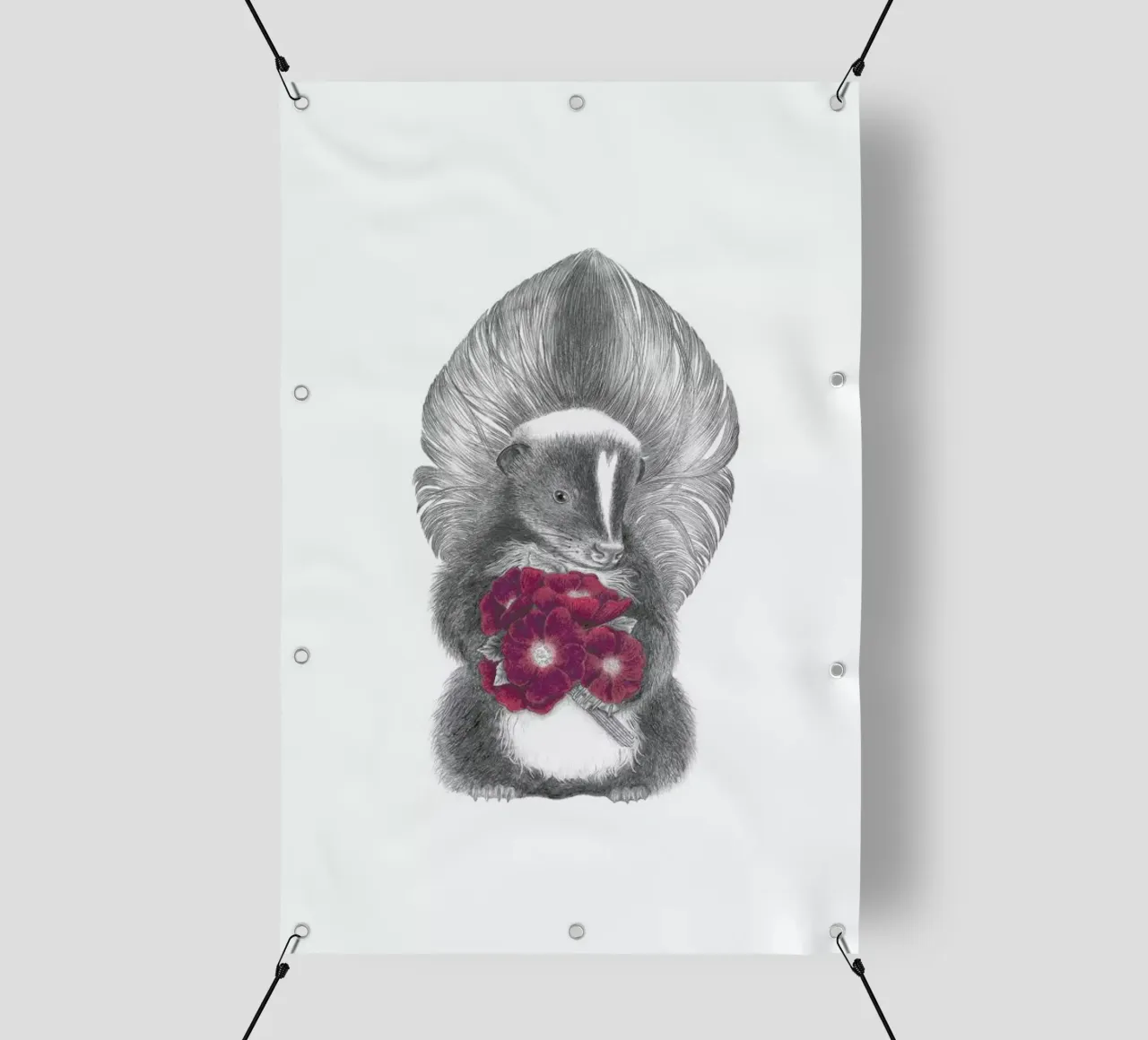 Scruffles Wigglebottom Skunk telo in pvc da Le Canot Rouge