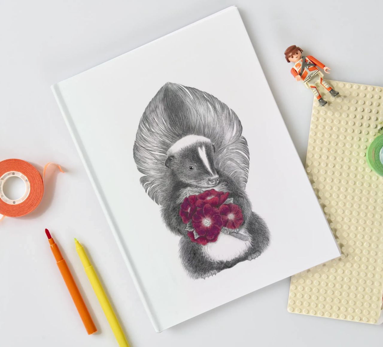Scruffles Wigglebottom Skunk notebook by Le Canot Rouge