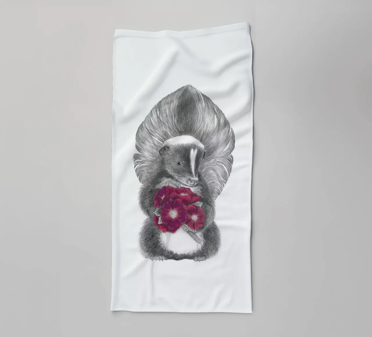 Scruffles Wigglebottom Skunk asciugamano da bagno da Le Canot Rouge