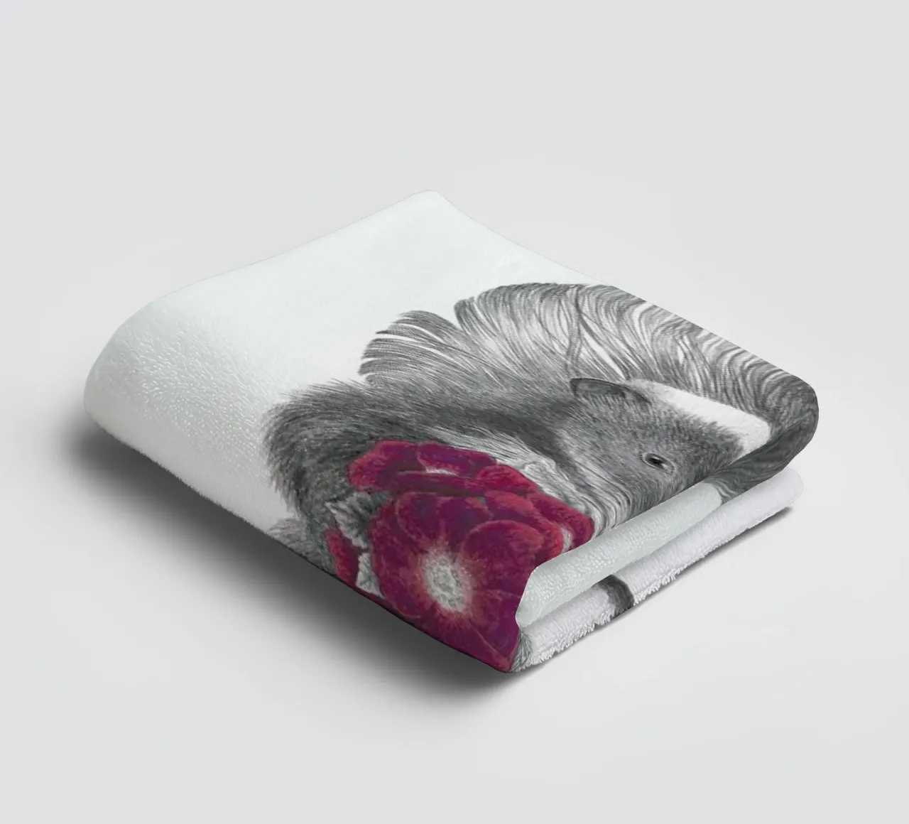 Scruffles Wigglebottom Skunk asciugamano da bagno da Le Canot Rouge