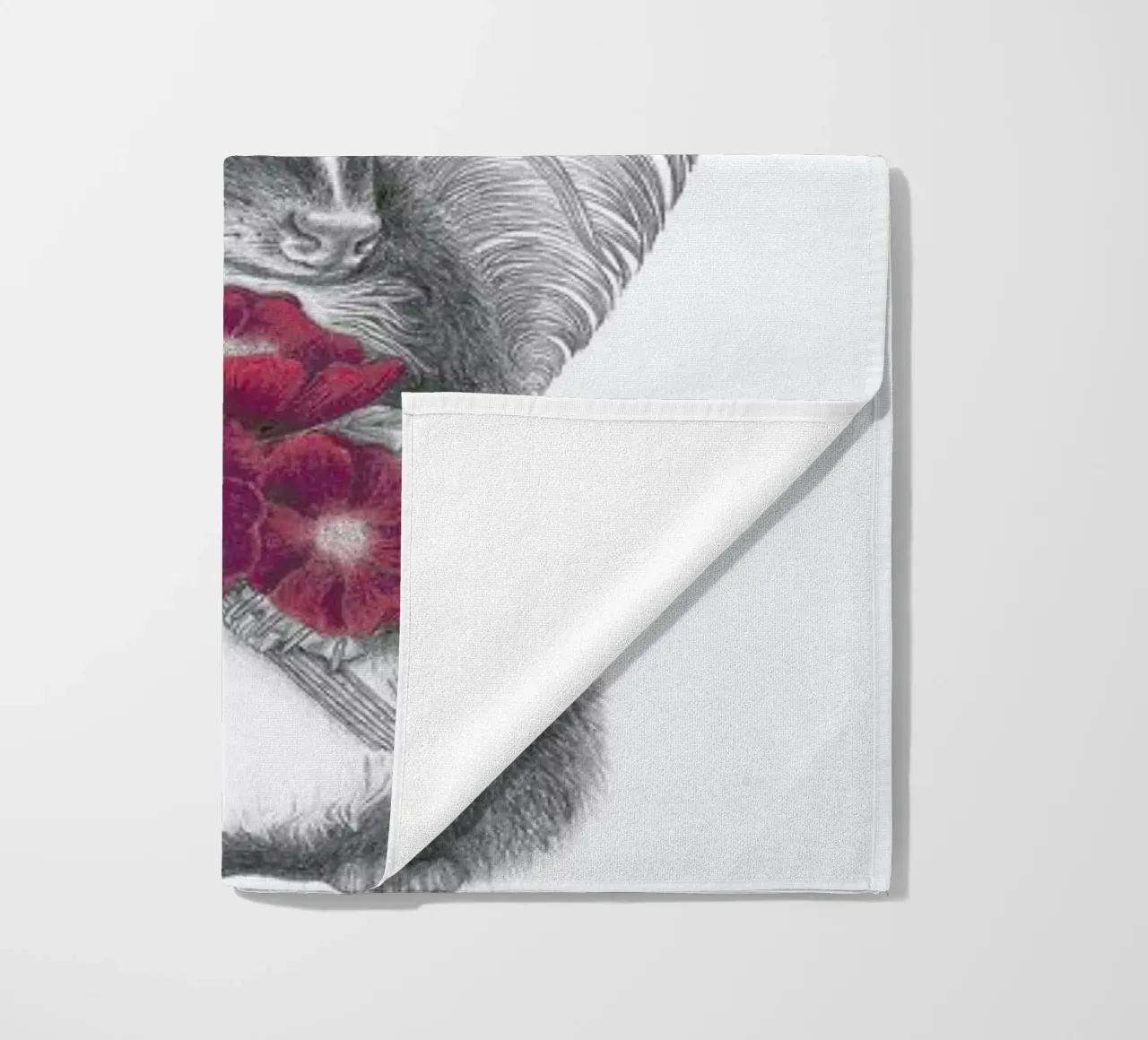 Scruffles Wigglebottom Skunk beach towel by Le Canot Rouge