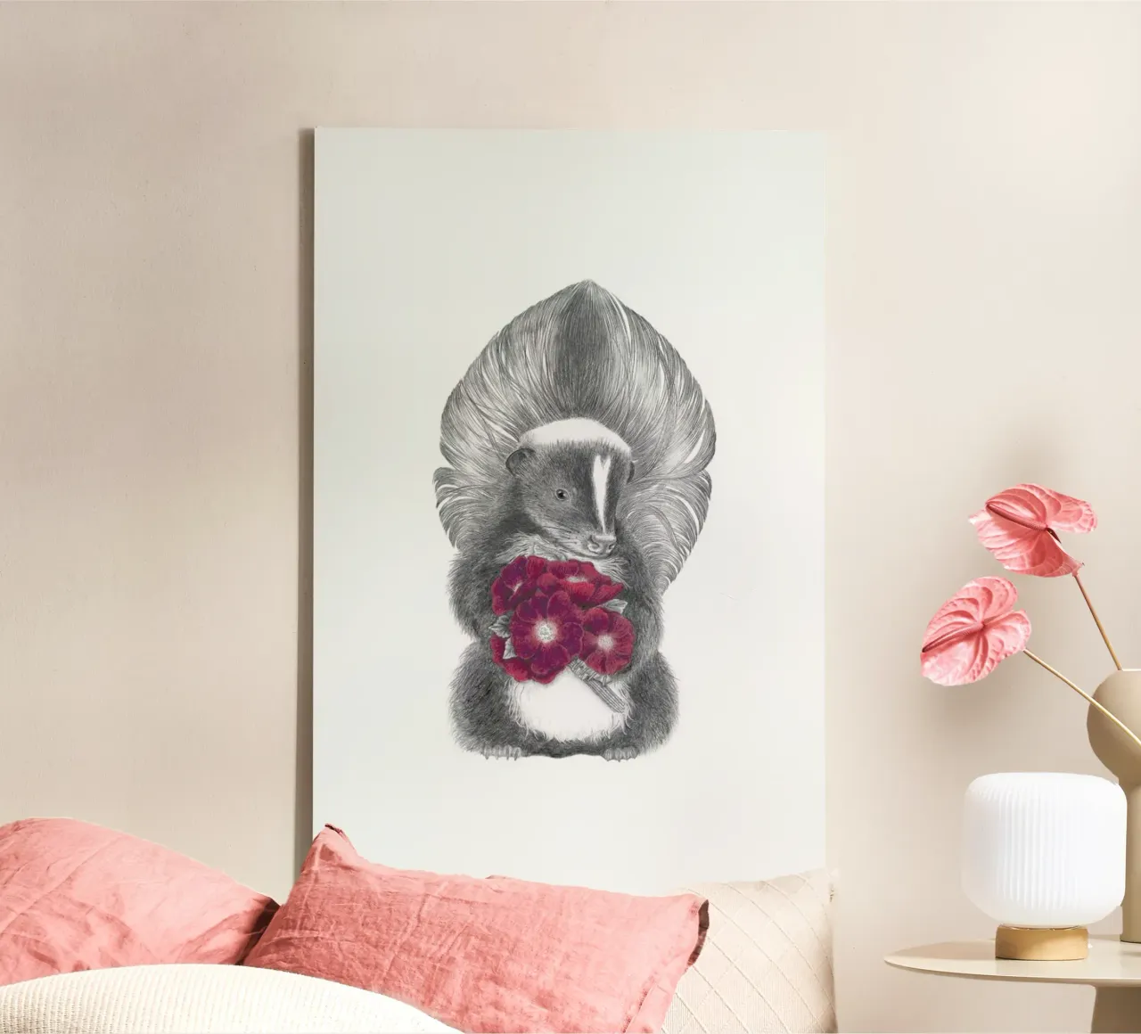Scruffles Wigglebottom Skunk tela da Le Canot Rouge