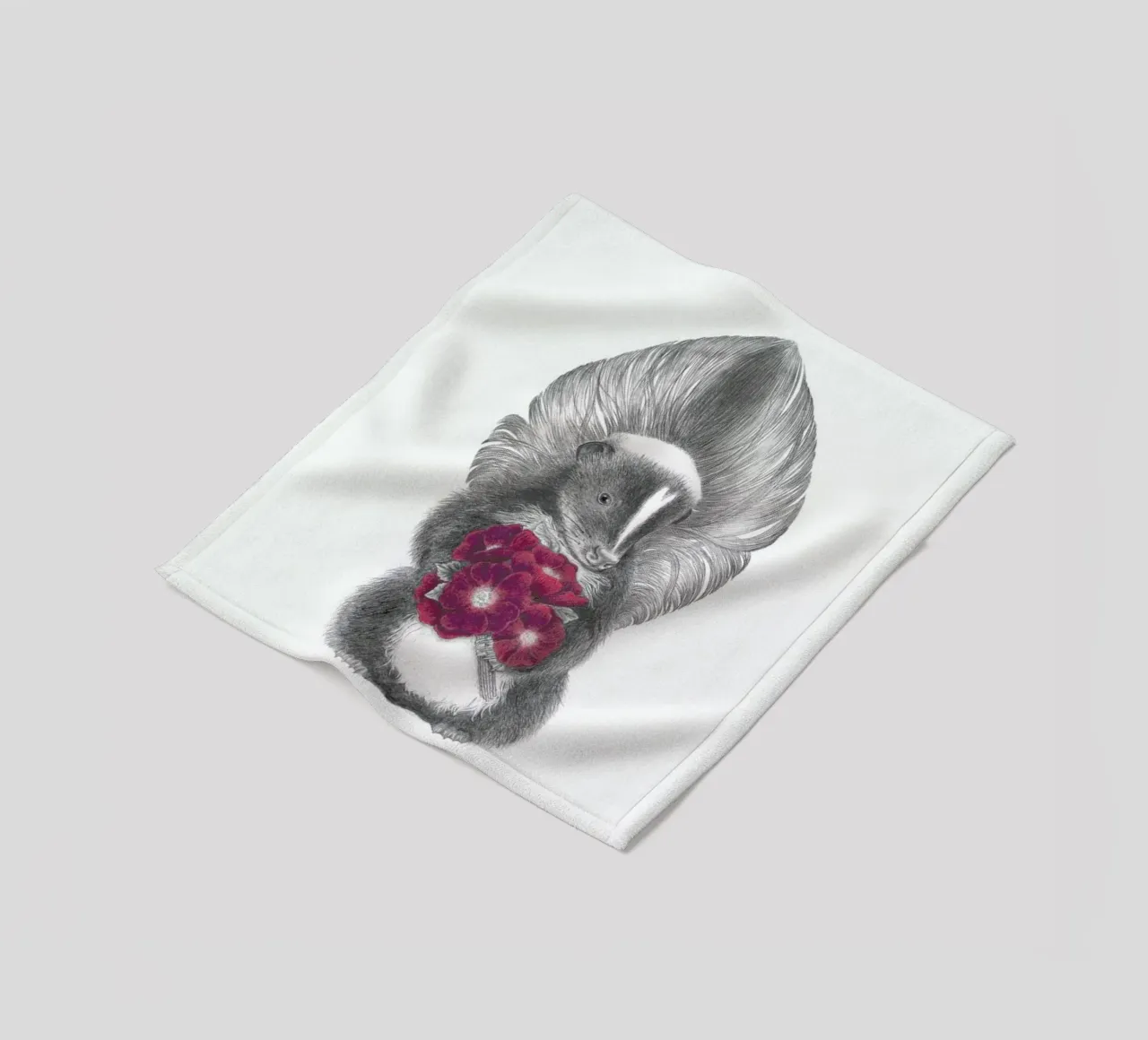 Scruffles Wigglebottom Skunk coperta in pile da Le Canot Rouge