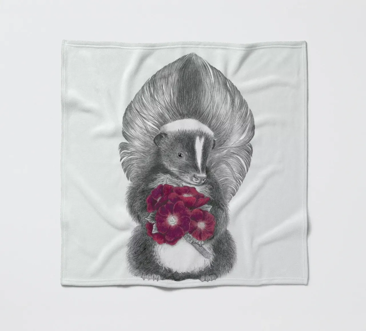 Scruffles Wigglebottom Skunk coperta in pile da Le Canot Rouge