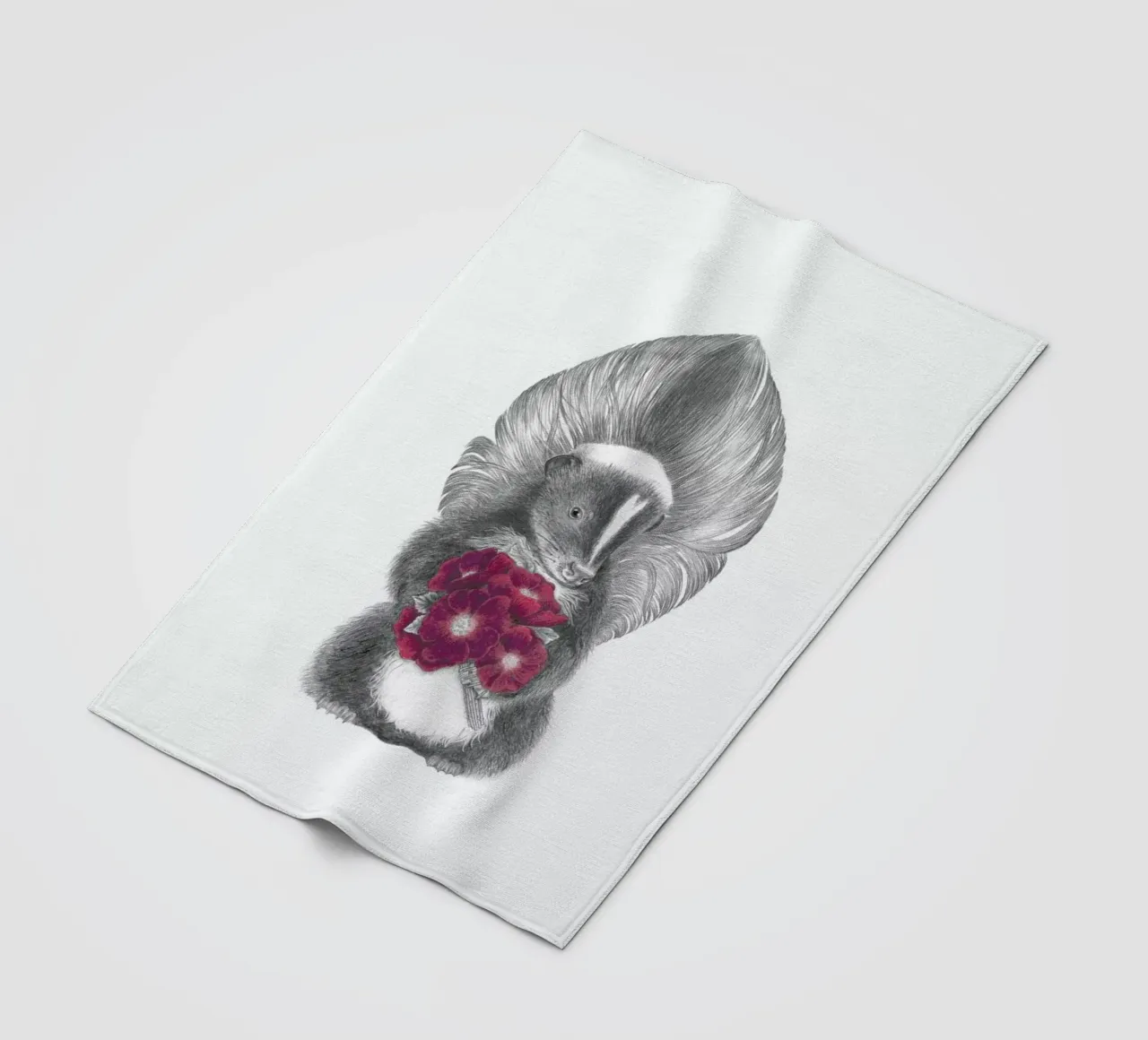 Scruffles Wigglebottom Skunk manta de franela de Le Canot Rouge
