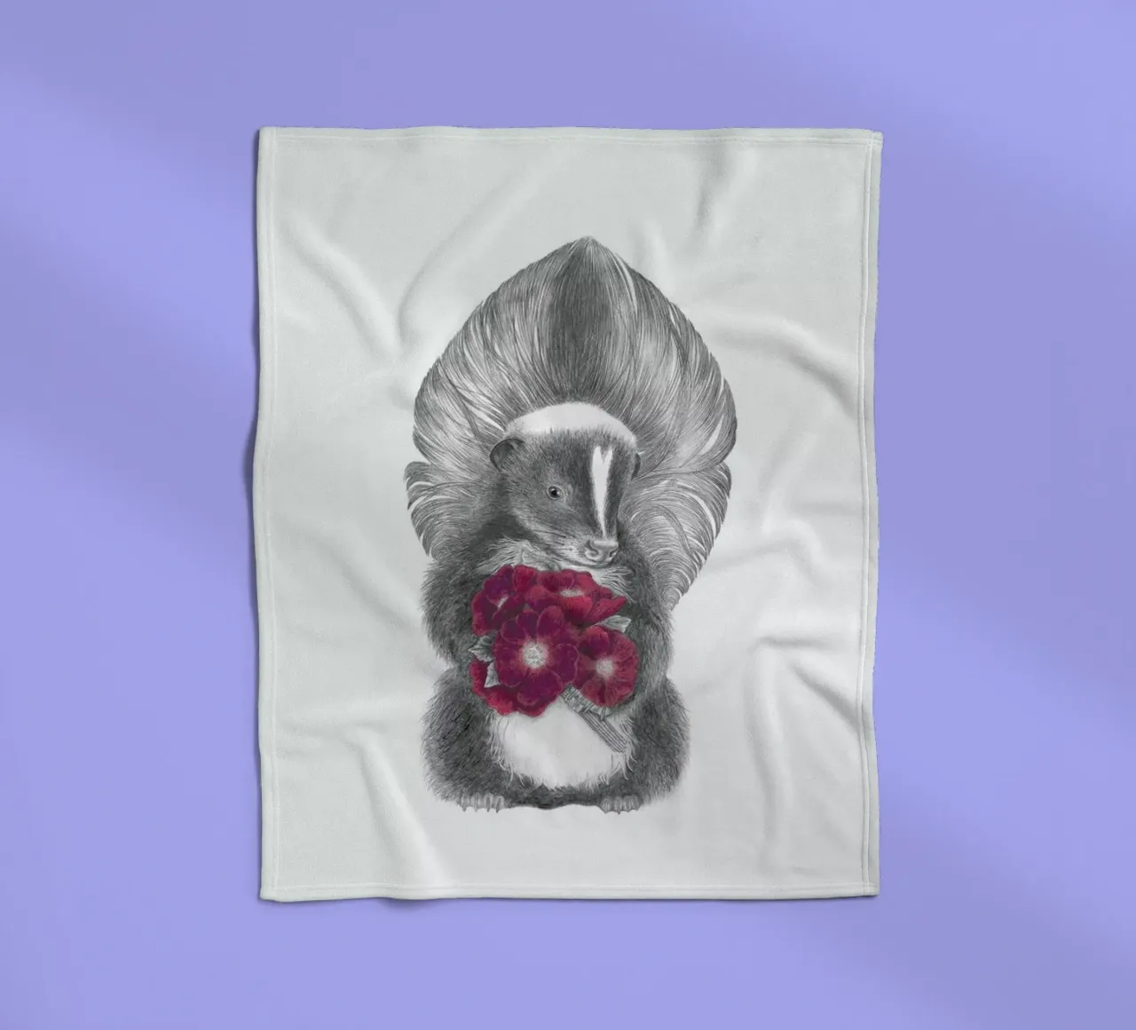 Scruffles Wigglebottom Skunk coperta in pile da Le Canot Rouge