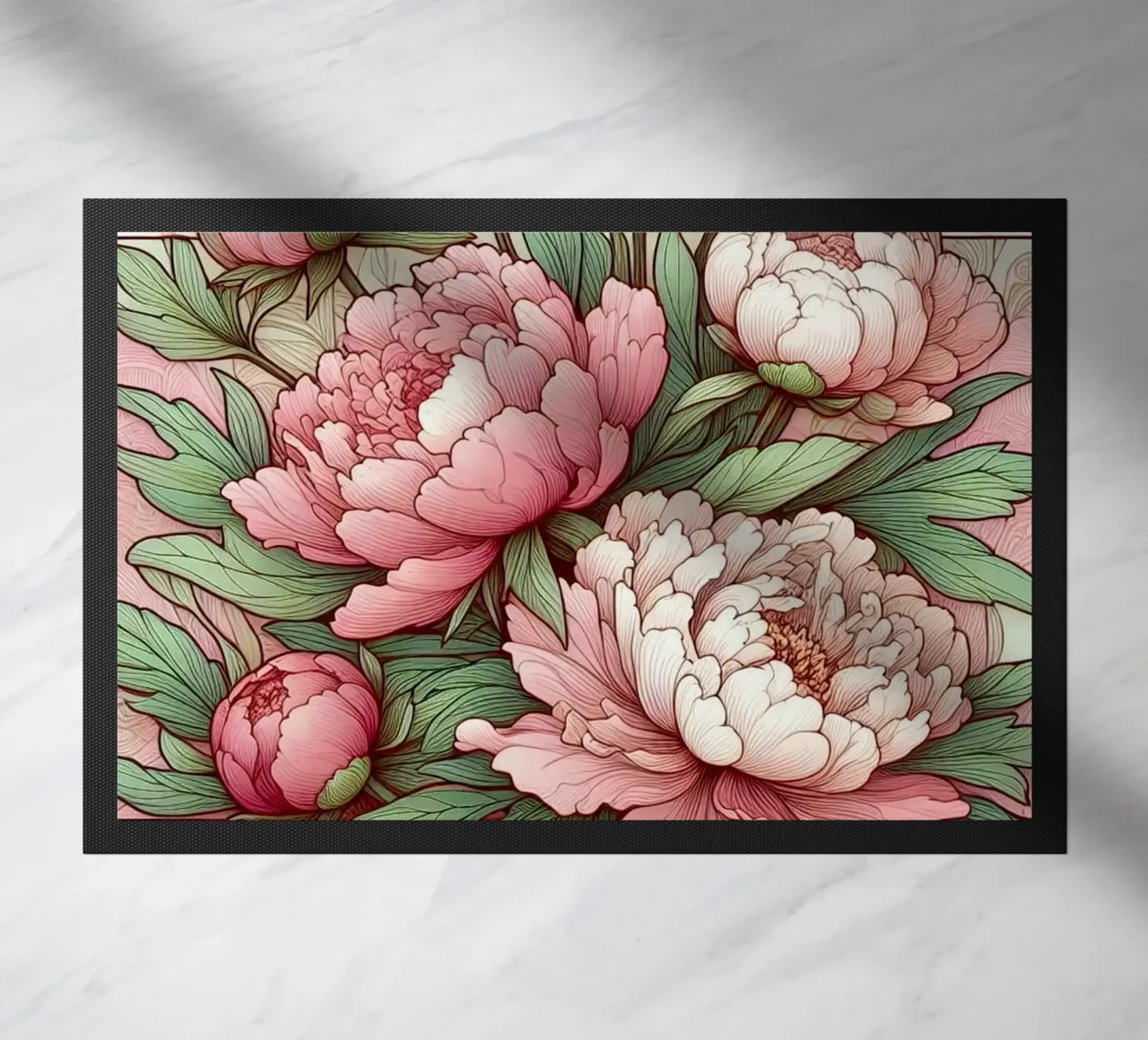 Peonies in pink zerbino da Art-Nouveau-Dsg