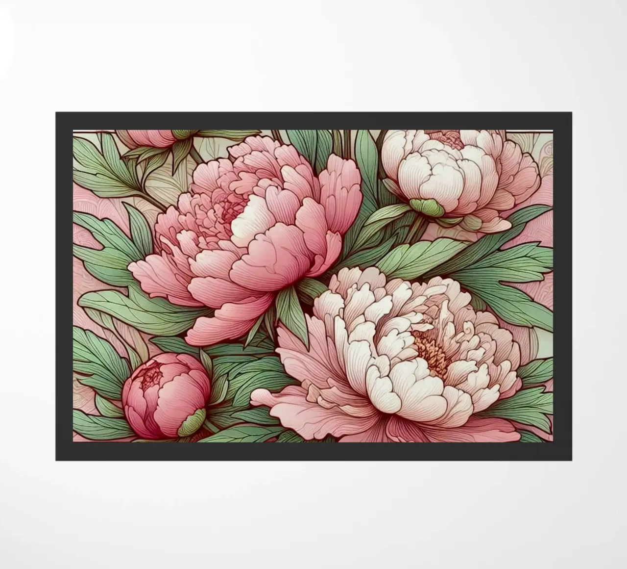 Peonies in pink zerbino da Art-Nouveau-Dsg