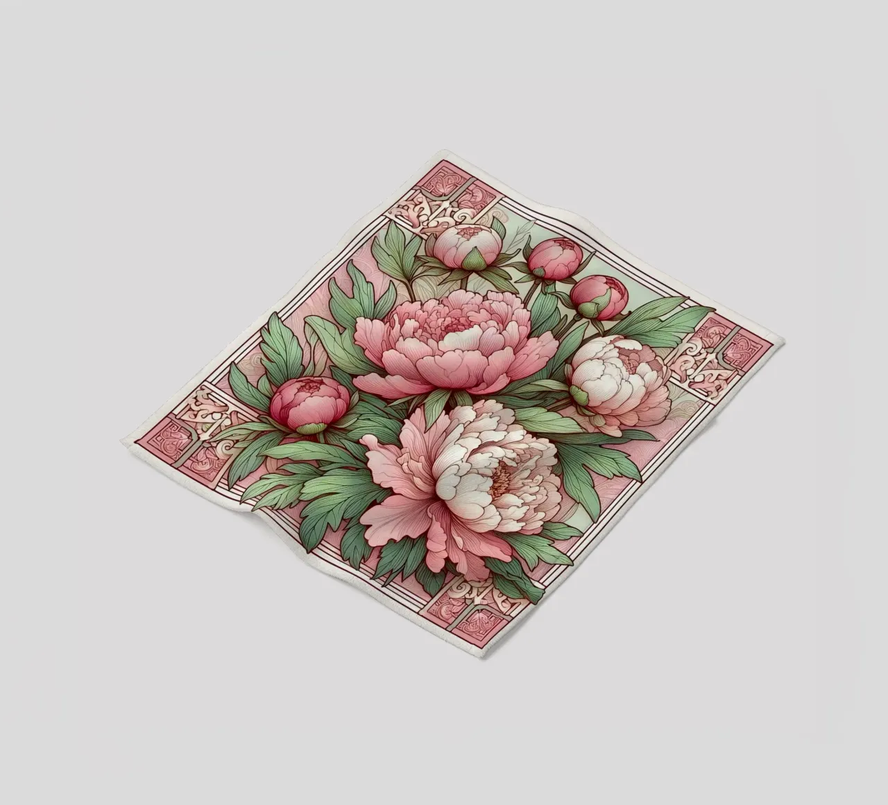Peonies in pink coperta in pile da Art-Nouveau-Dsg