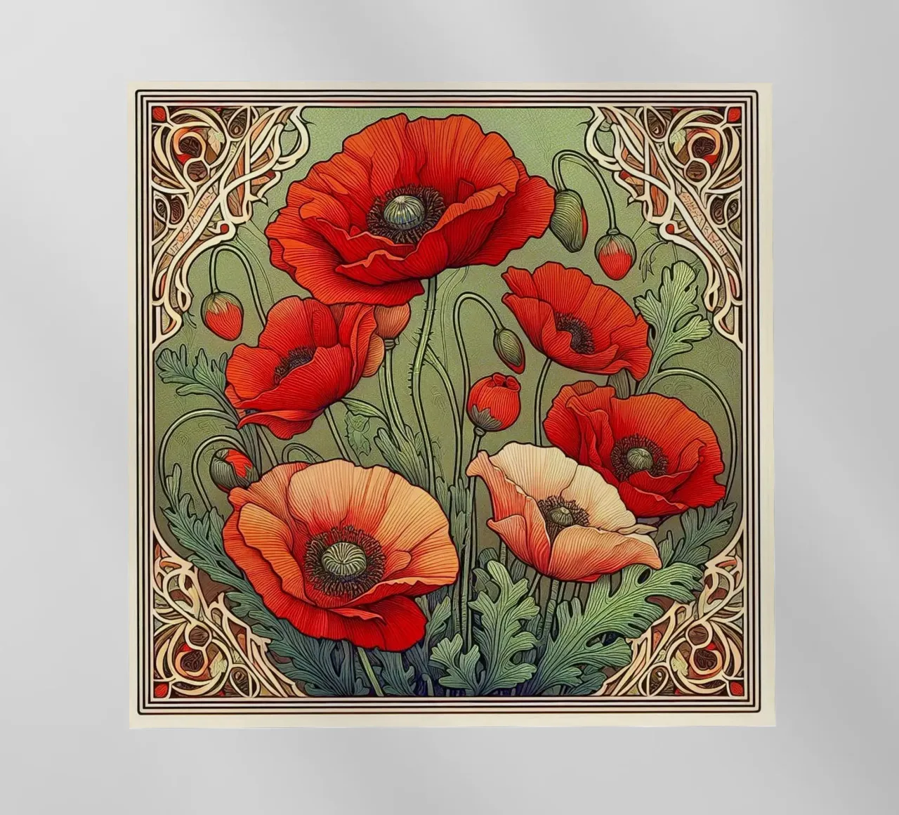 Poppies pellicola backlit da Art-Nouveau-Dsg