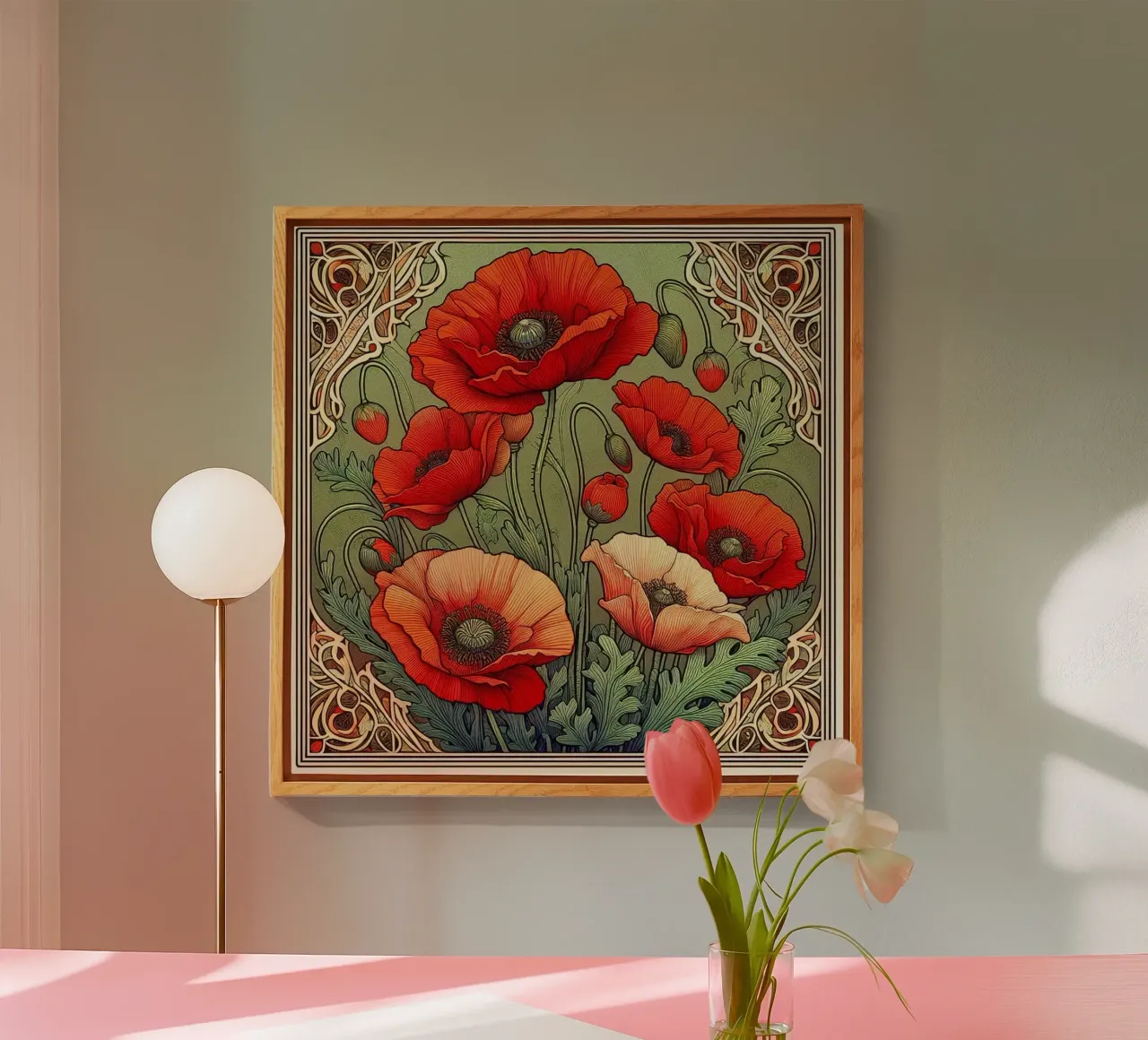 Poppies plexiglass da Art-Nouveau-Dsg