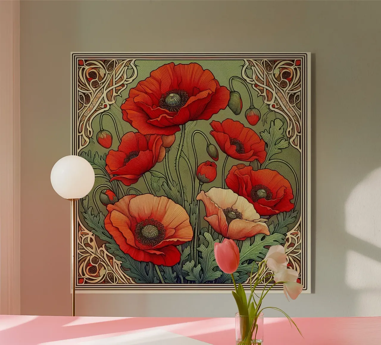 Poppies plexiglass da Art-Nouveau-Dsg
