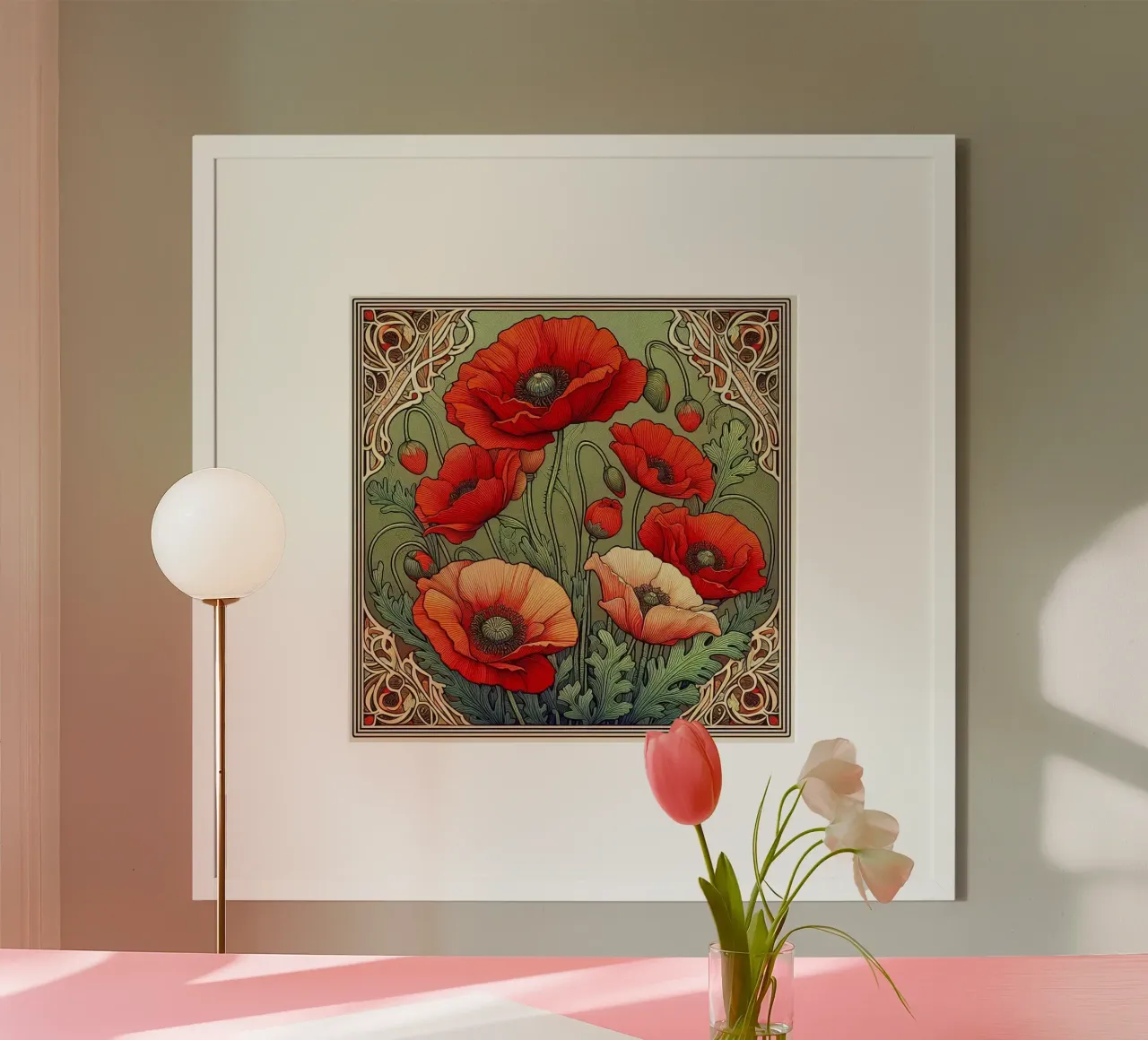 Poppies poster da Art-Nouveau-Dsg