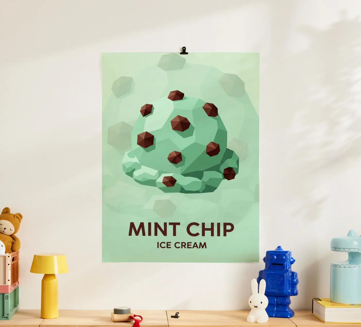 Muntchocoladechip poster van FlatPrint Studio