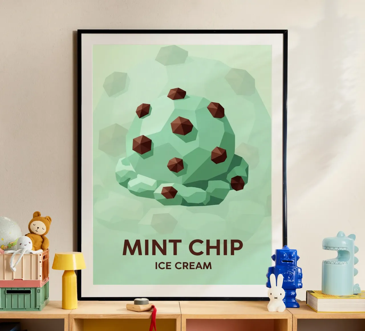 Mint Chocolate Chip poster van FlatPrint Studio