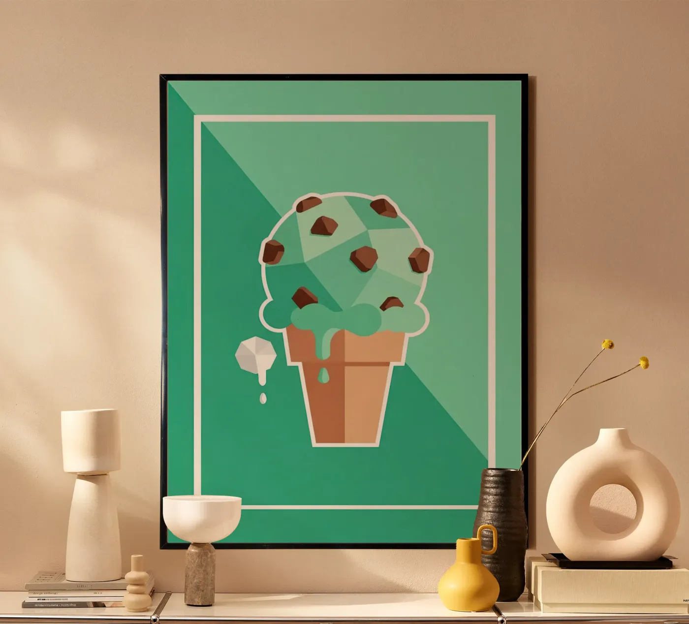 Muntchocoladechip poster van FlatPrint Studio