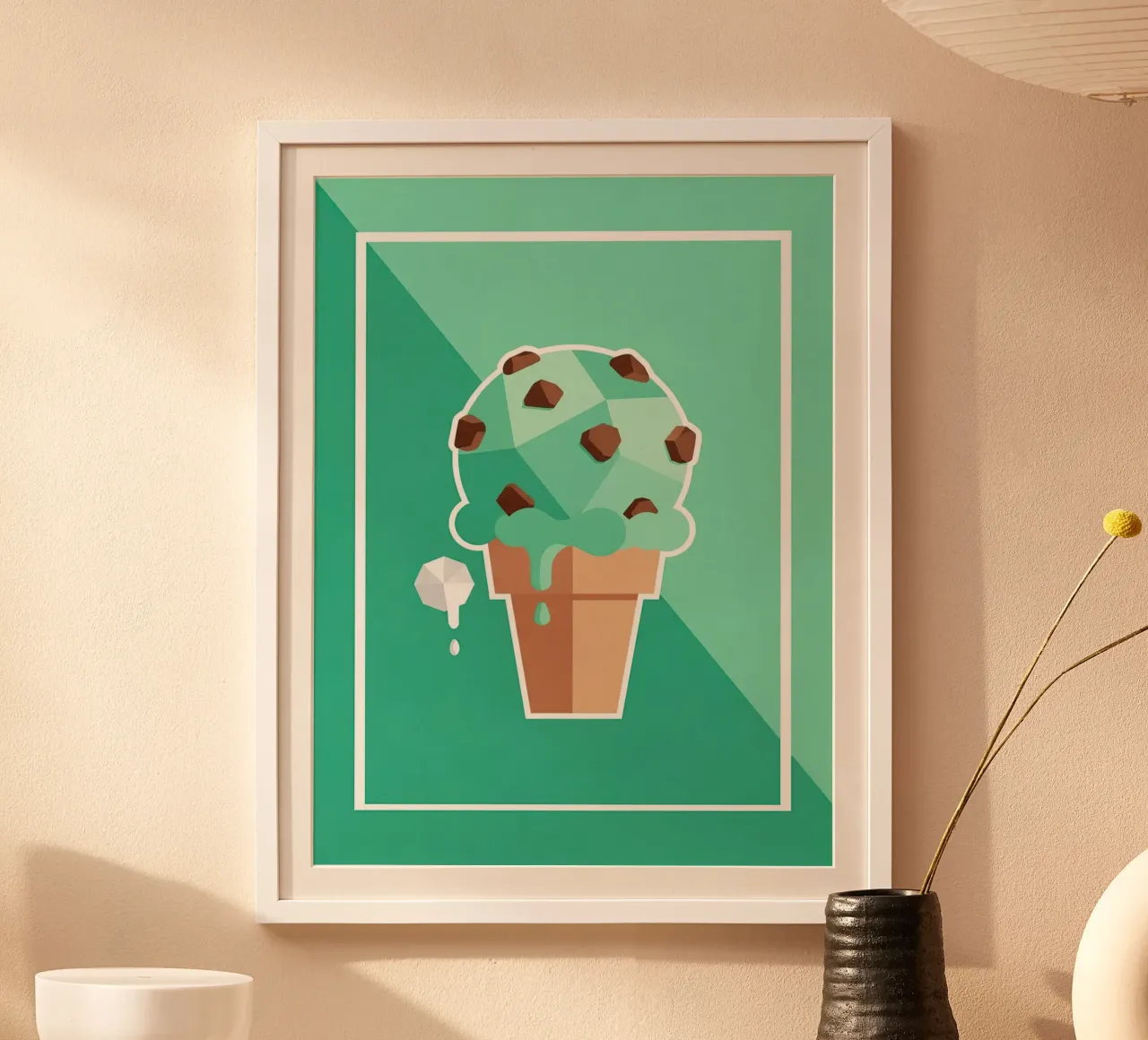 Muntchocoladechip poster van FlatPrint Studio