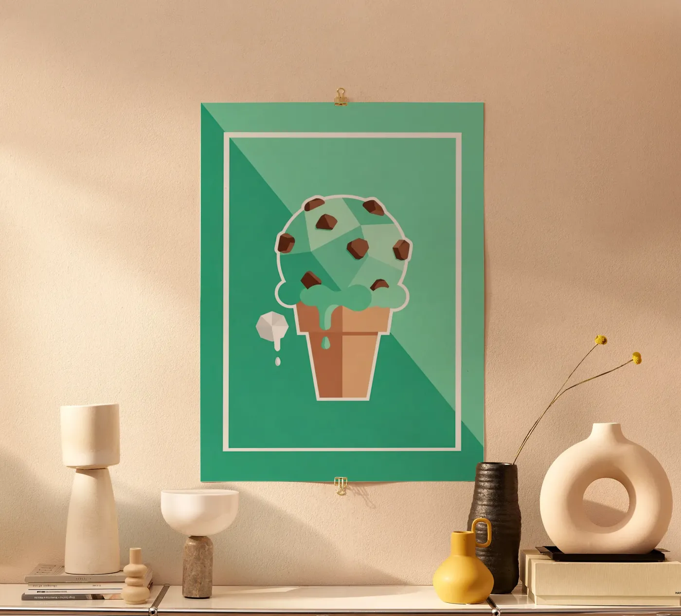 Muntchocoladechip poster van FlatPrint Studio