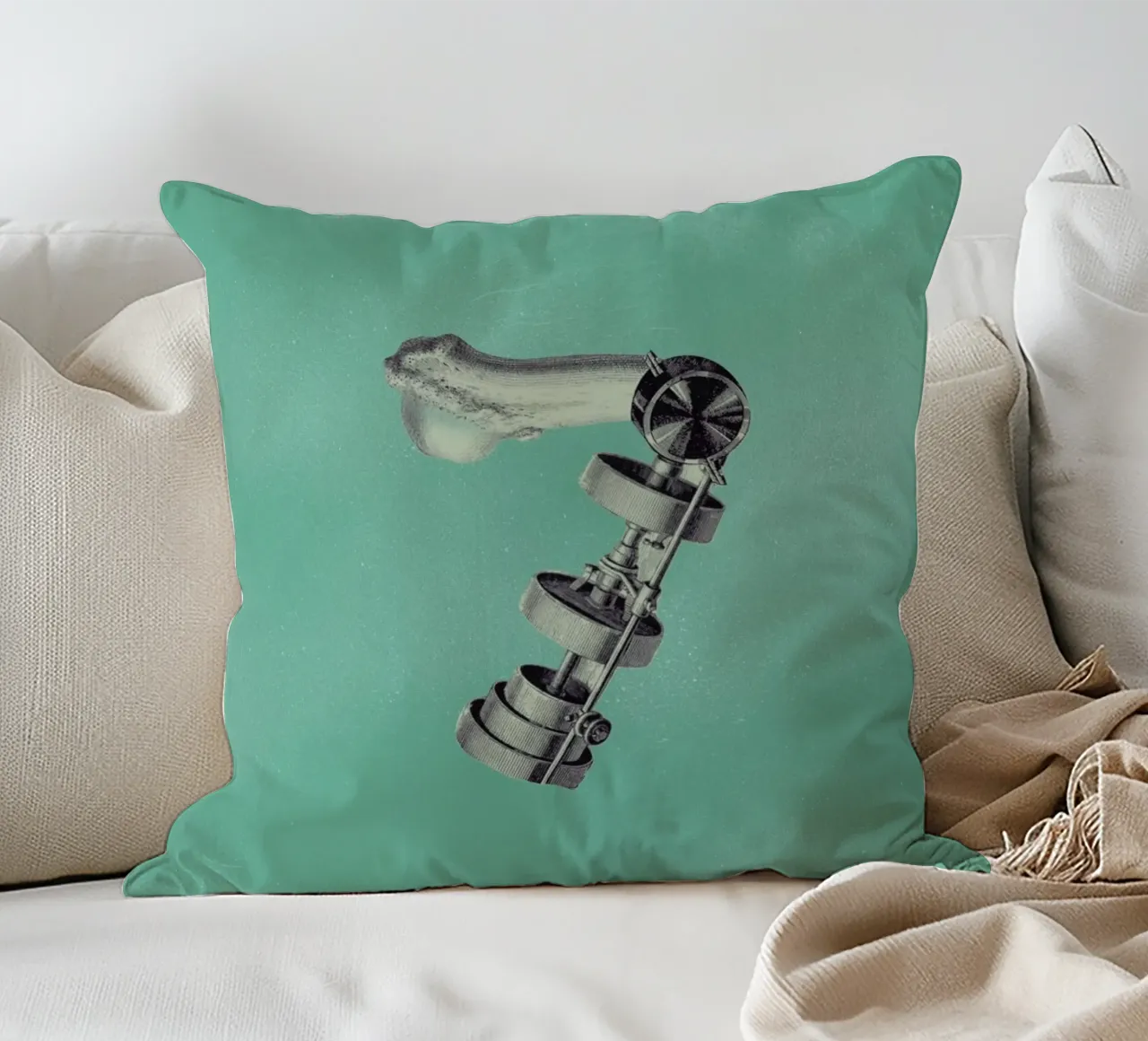 Steampunk Alphabet Number 7 cuscino da Birgit Palma