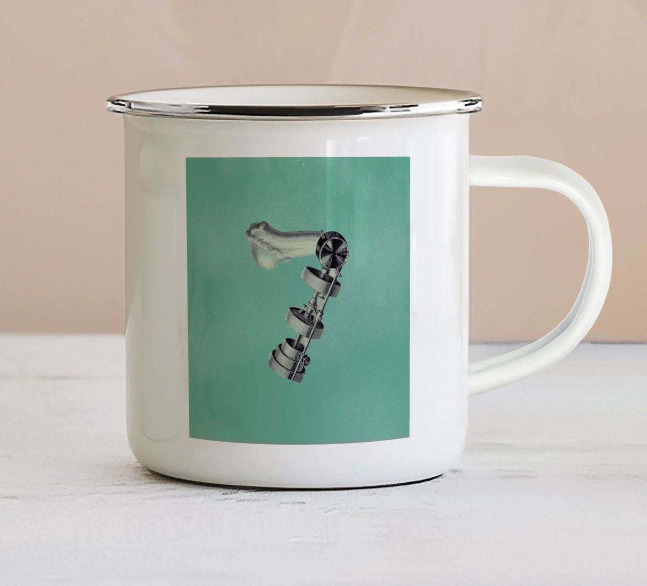 Steampunk Alphabet Number 7 tazza in smalto da Birgit Palma