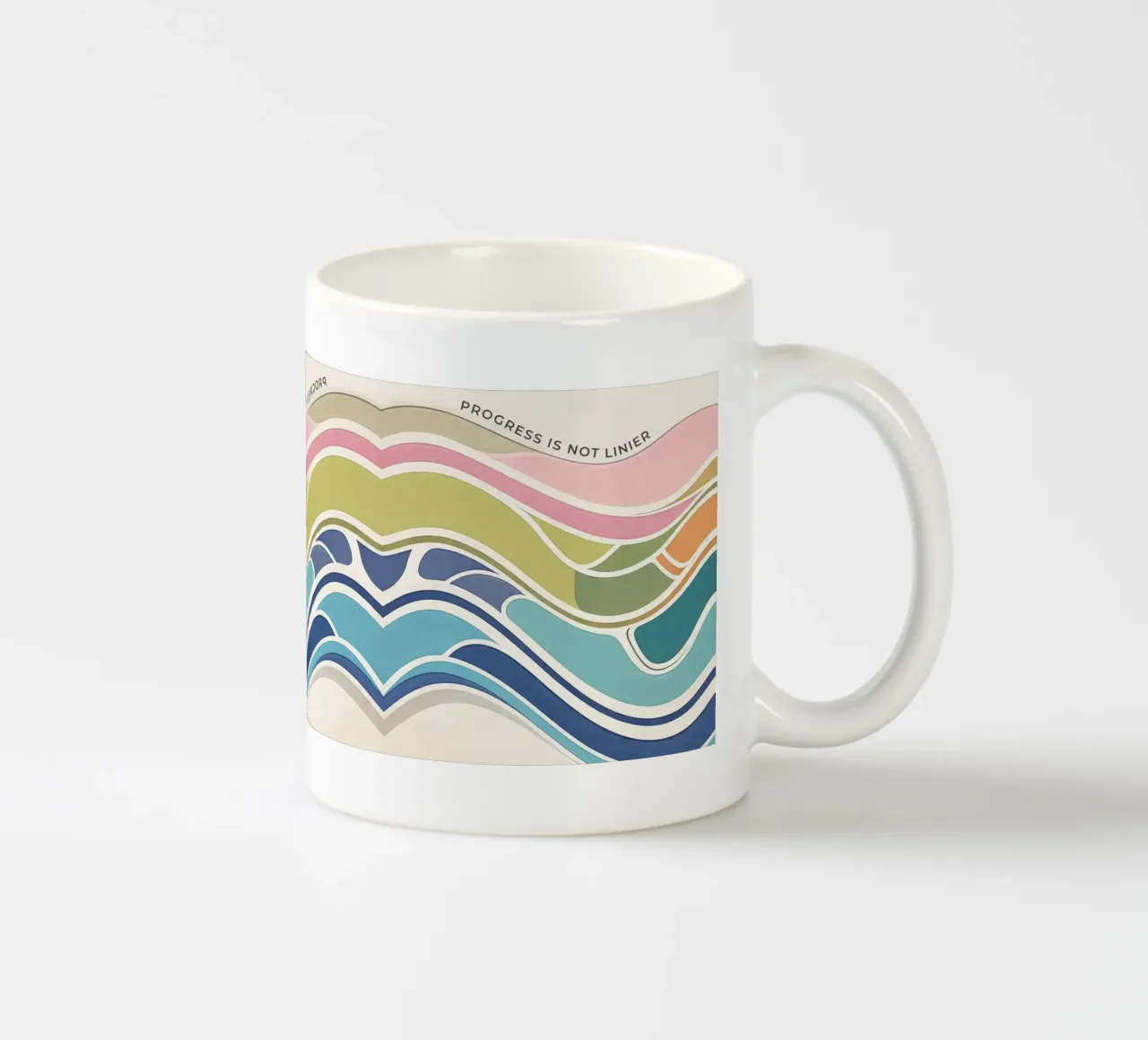 Progress Is Not Linear ceramic mug by Jasonheeran