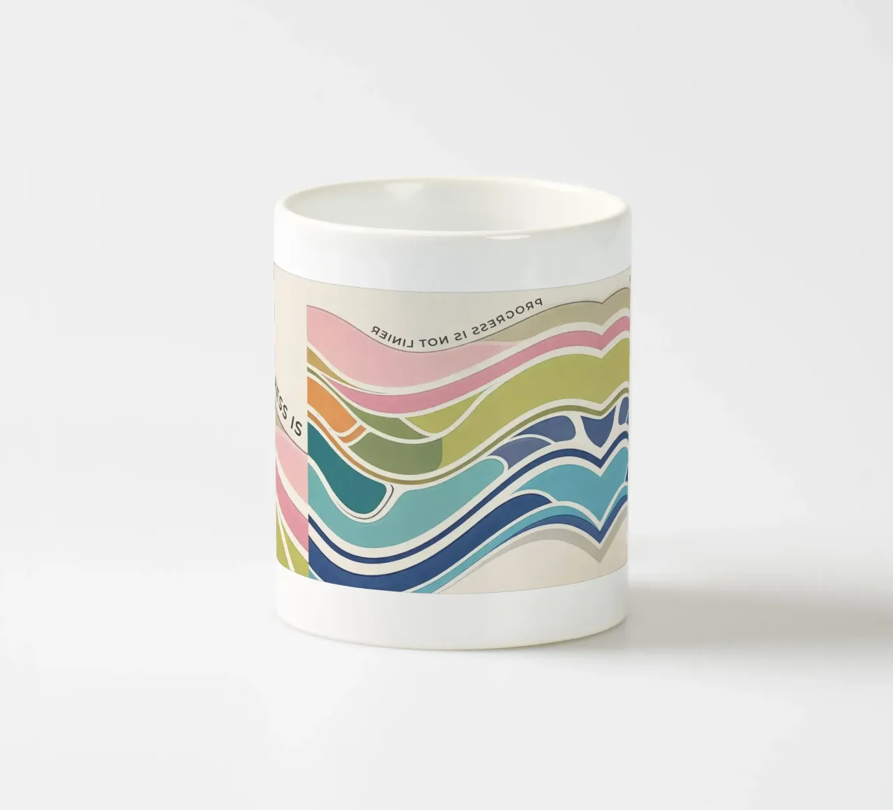 Progress Is Not Linear ceramic mug by Jasonheeran