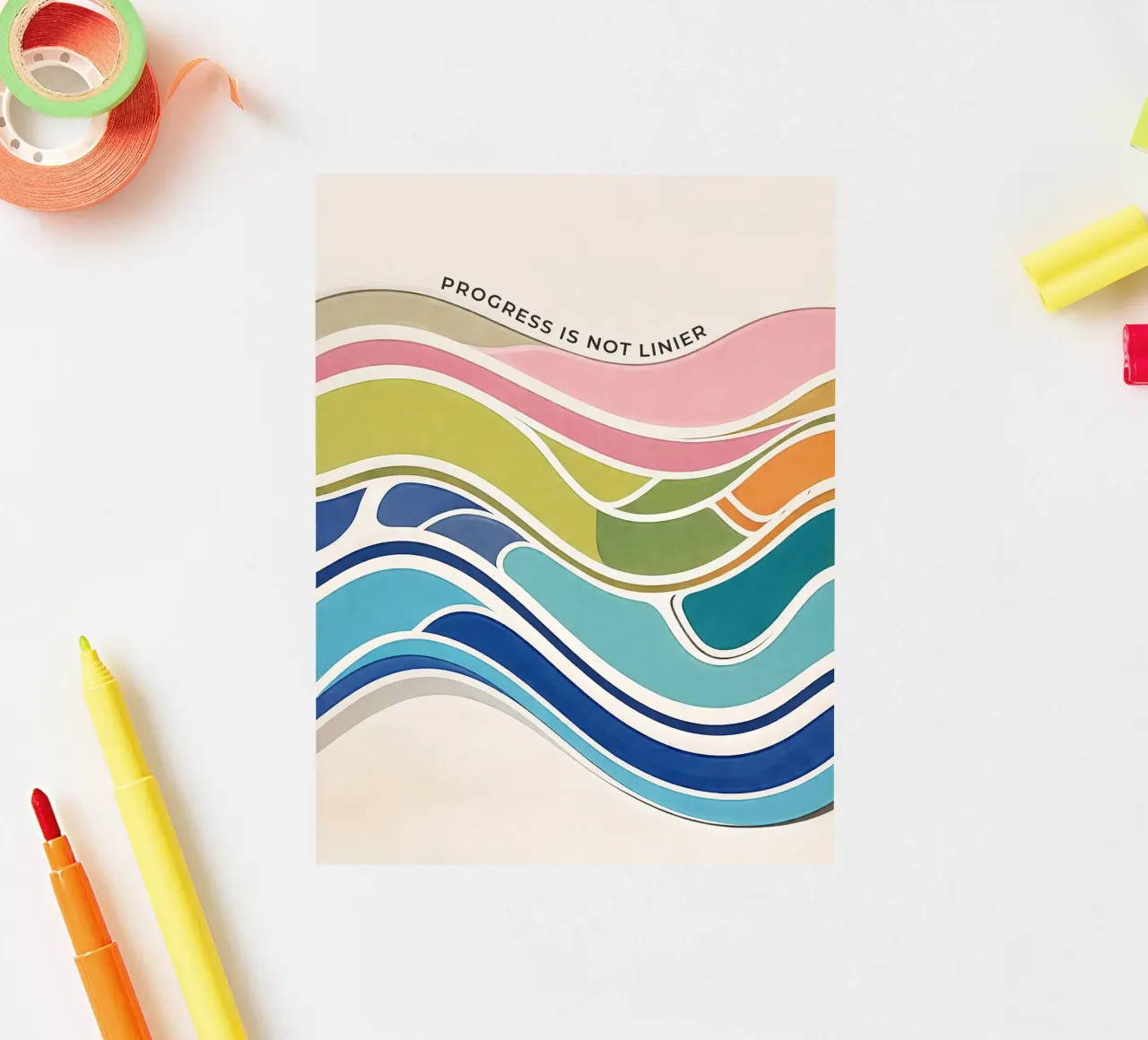 Progress Is Not Linear sticker by Jasonheeran