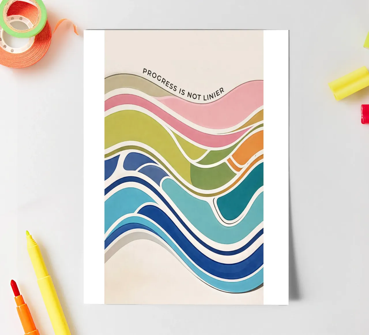 Progress Is Not Linear sticker sheet by Jasonheeran