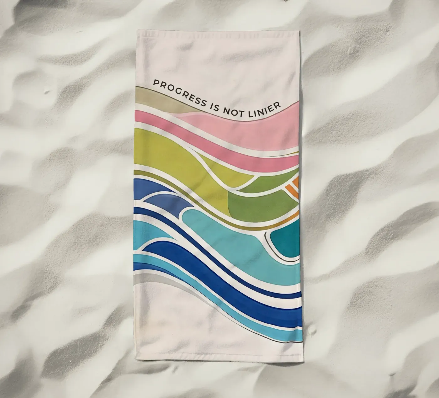 Progress Is Not Linear Strandtuch von Jasonheeran