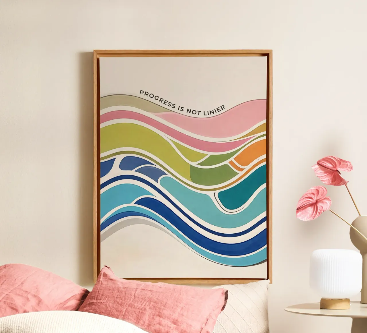 Progress Is Not Linear canvas van Jasonheeran