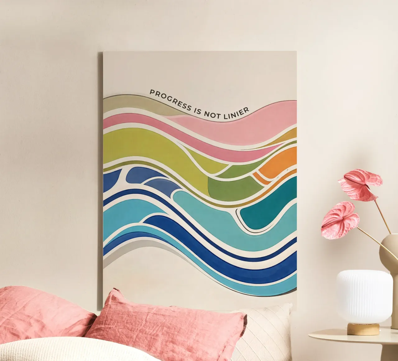 Progress Is Not Linear canvas van Jasonheeran