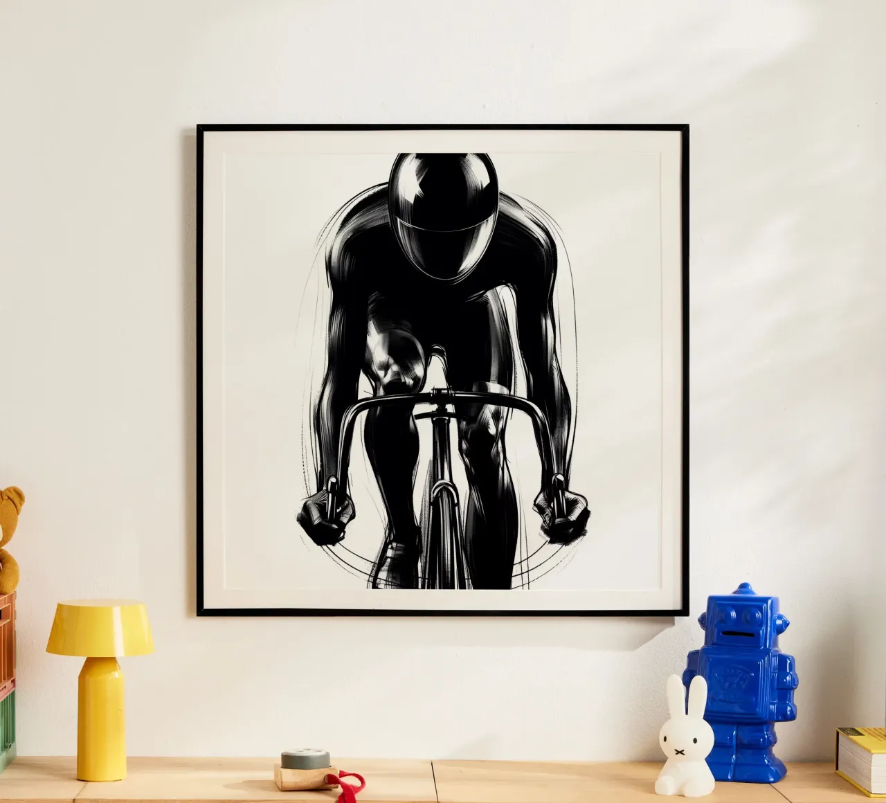 FAHRRAD-PEDAL Poster mit Holzrahmen von ARTOMATIC