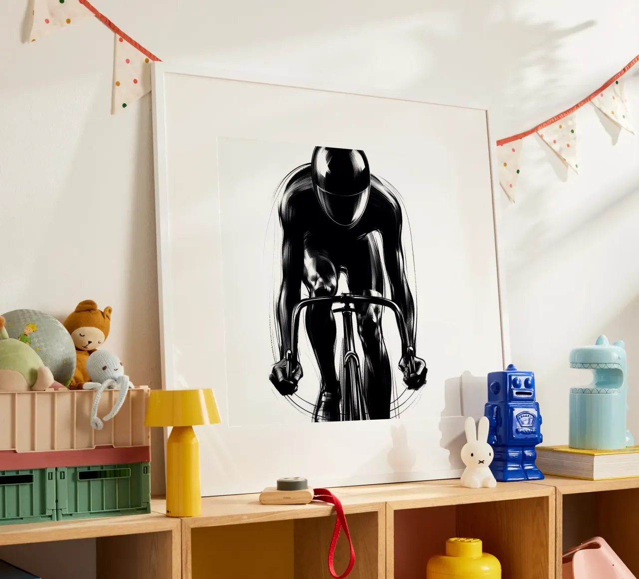 FAHRRAD-PEDAL Poster mit Holzrahmen von ARTOMATIC