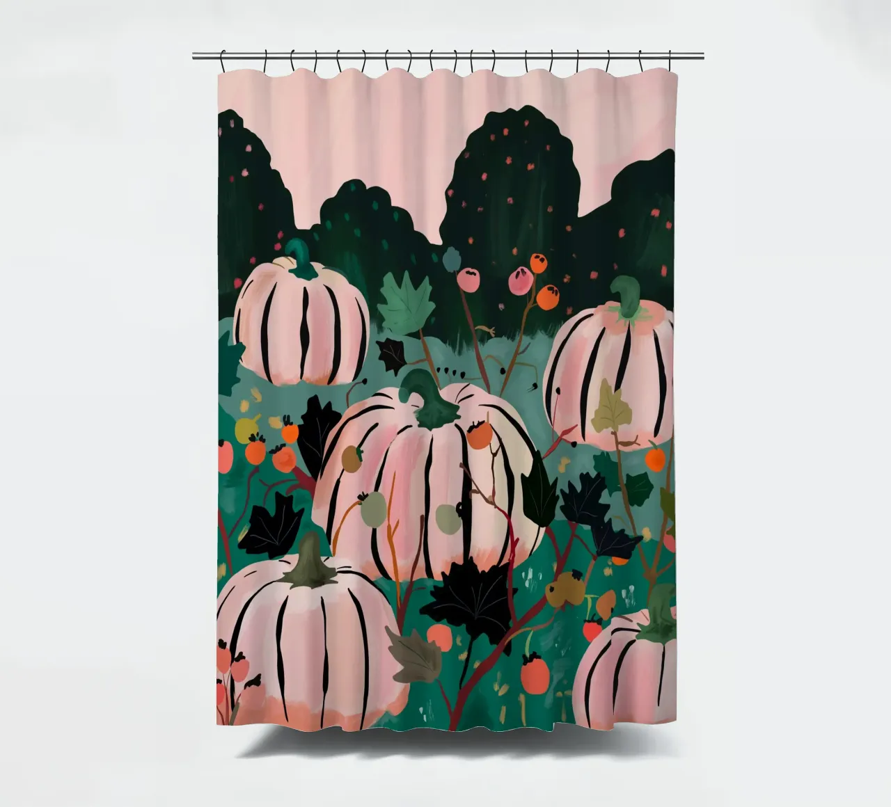 Pumpkin Patch shower curtain by ArtsySesta