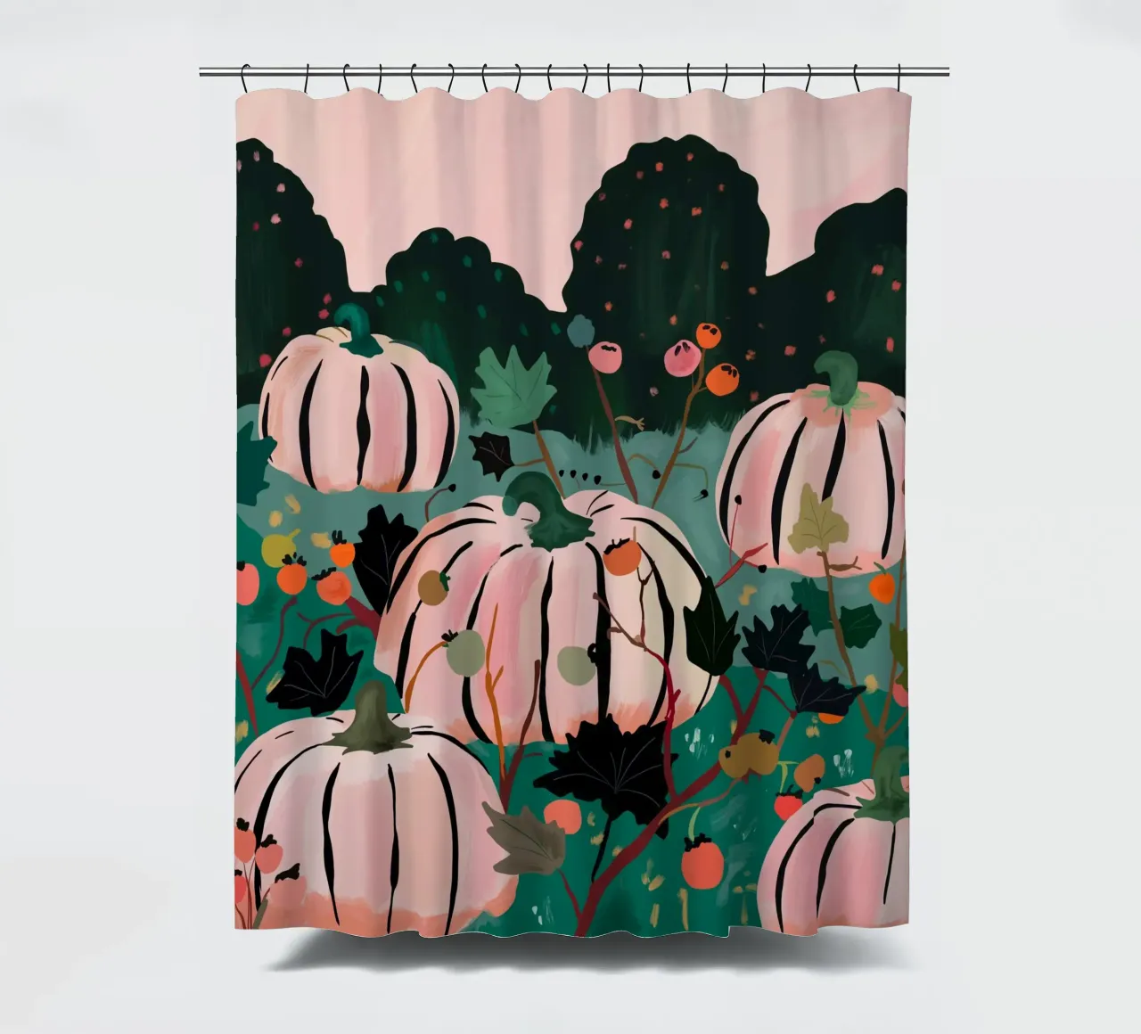 Pumpkin Patch shower curtain by ArtsySesta